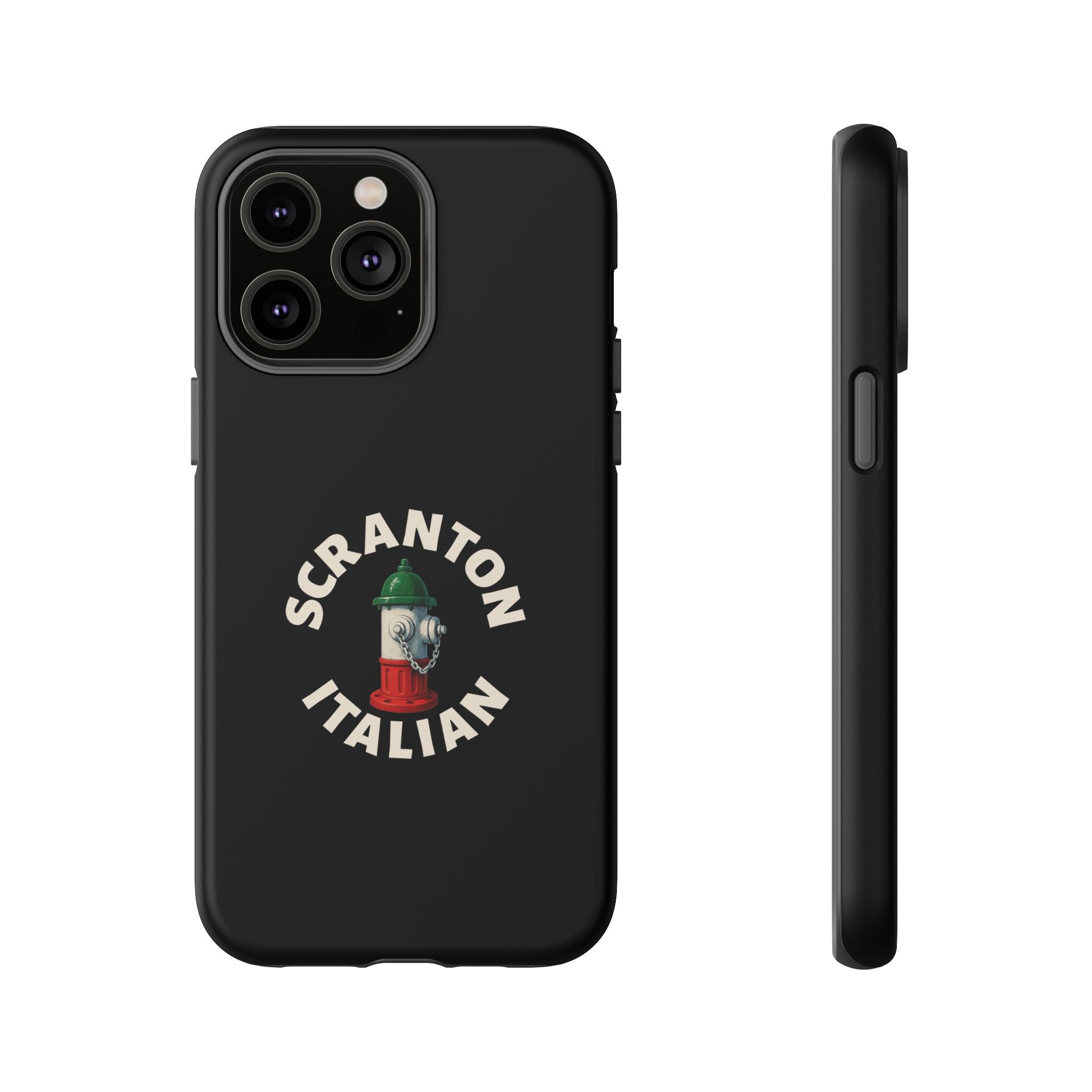 Scranton Italian Black Phone Case, Tough Cases for iPhone, Gift for Italians, Stylish Phone Cover, Unique Phone Accessory