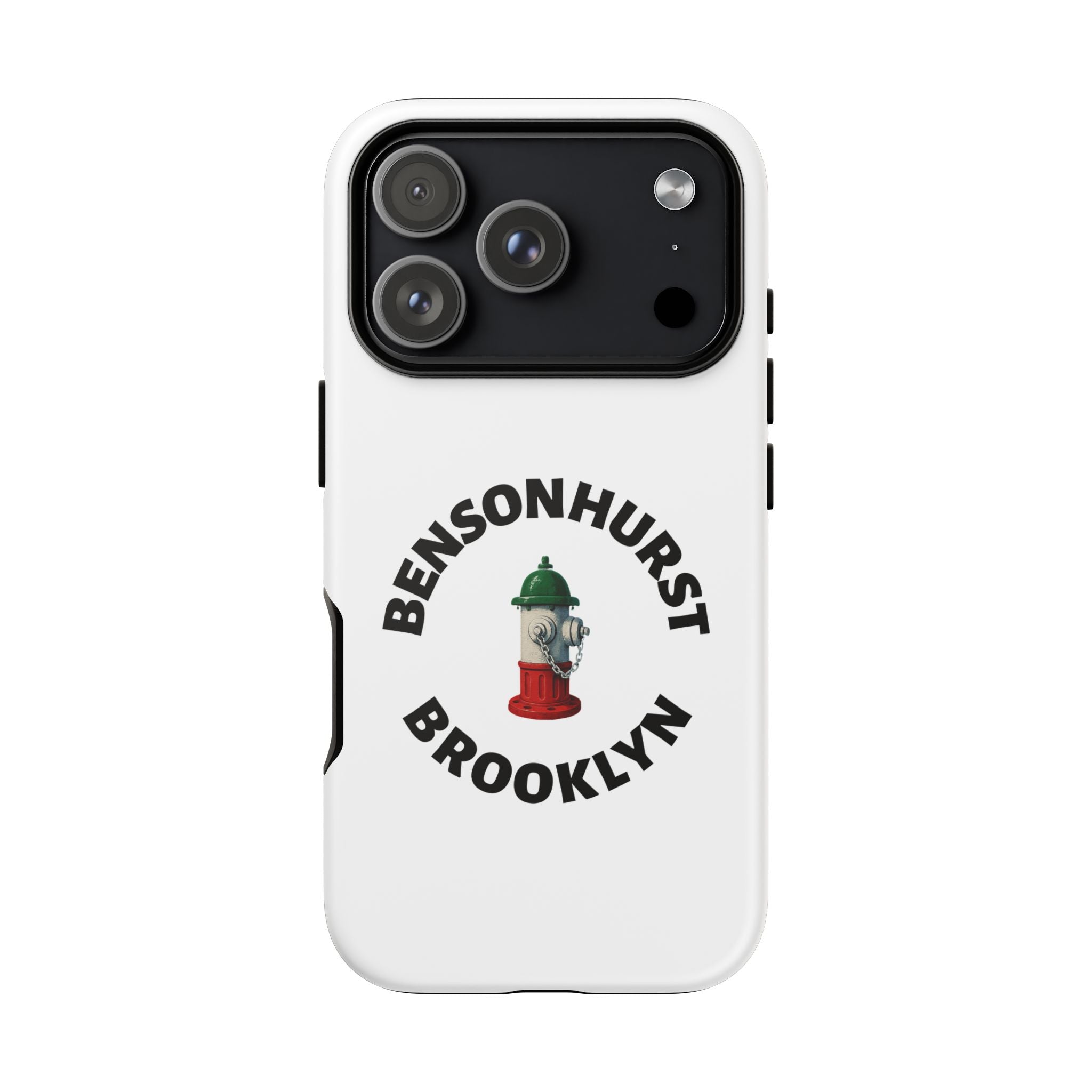 Bensonhurst Brooklyn White Phone Case, Urban Style Phone Cover, Tough Smartphone Case, Gift for Italian Heritage, Fun Streetwear Accessories