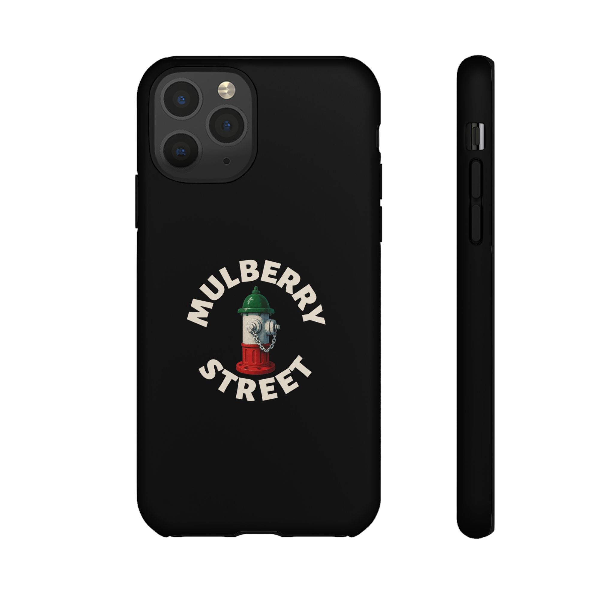 Mulberry Street Black Phone Case, Tough Cases for iPhone, Gift for Italians, Stylish Phone Cover, Unique Phone Accessory