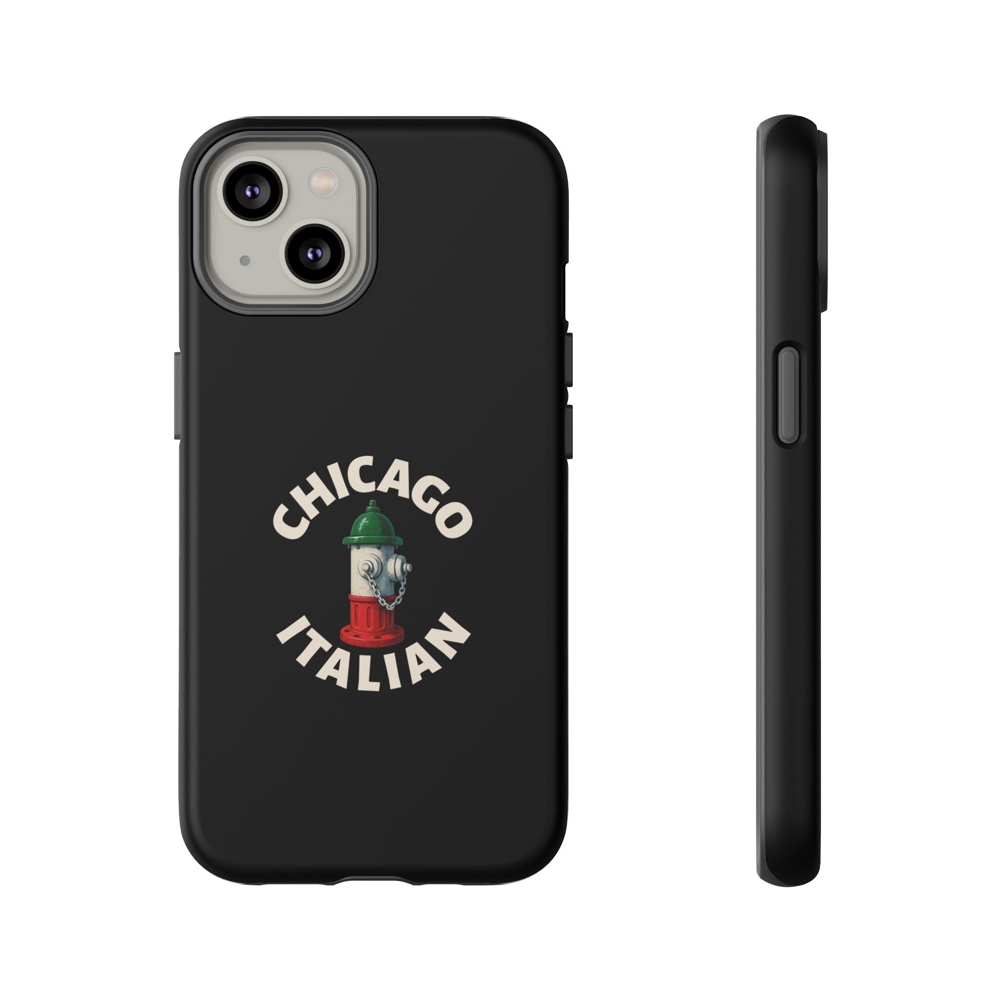 Chicago Italian Black Phone Case, Tough Cases for iPhone, Gift for Italians, Stylish Phone Cover, Unique Phone Accessory