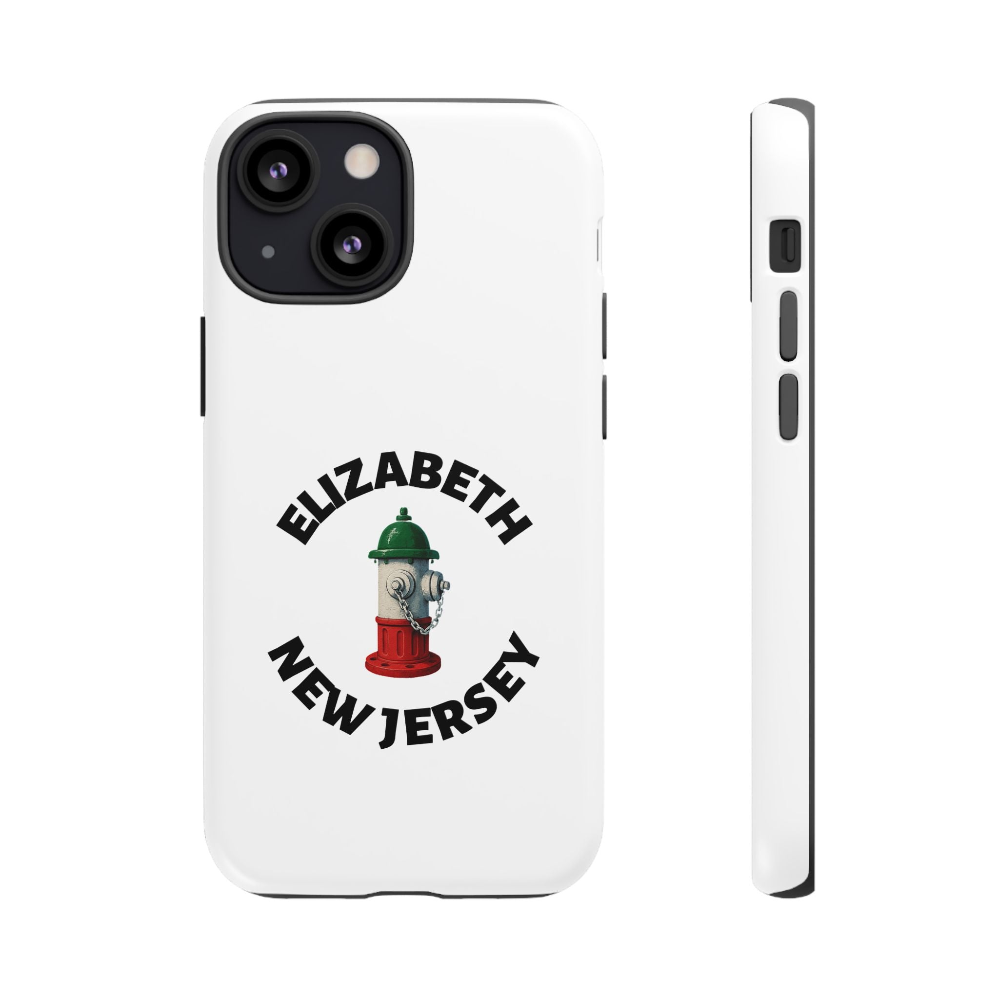 Elizabeth New Jersey White Phone Case, Urban Style Phone Cover, Tough Smartphone Case, Gift for Italian Heritage, Fun Streetwear Accessories