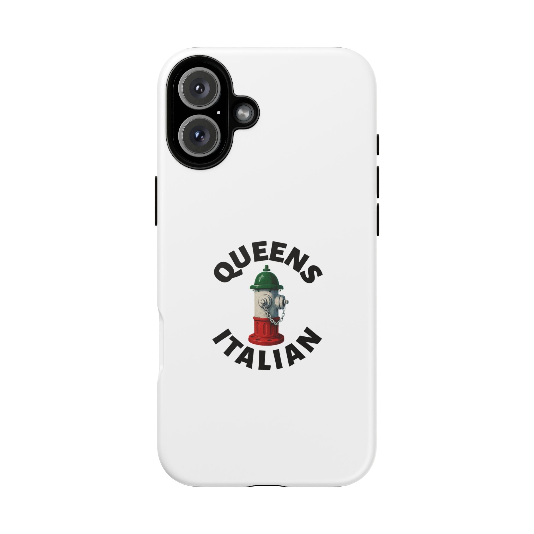 Queens Italian White Phone Case, Urban Style Phone Cover, Tough Smartphone Case, Gift for Italian Heritage, Fun Streetwear Accessories