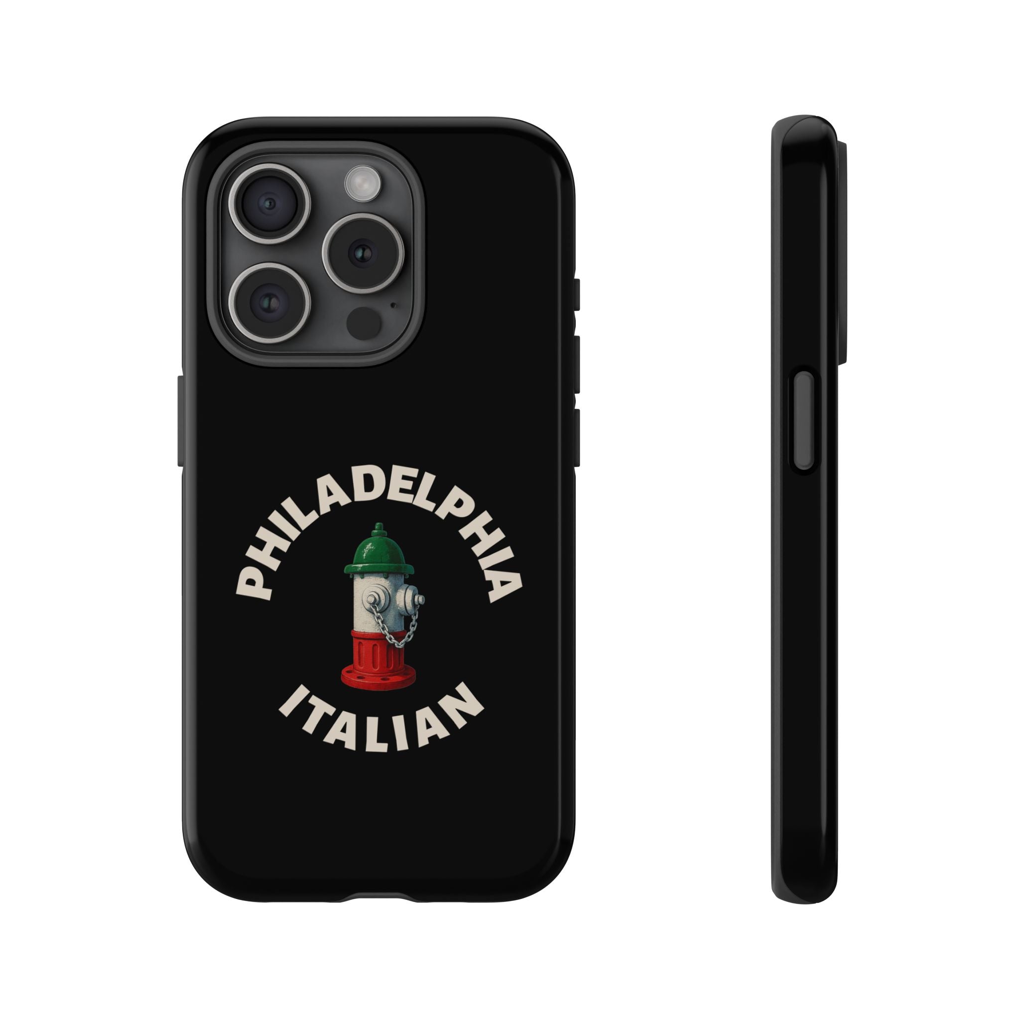 Philadelphia Italian Black Phone Case, Tough Cases for iPhone, Gift for Italians, Stylish Phone Cover, Unique Phone Accessory