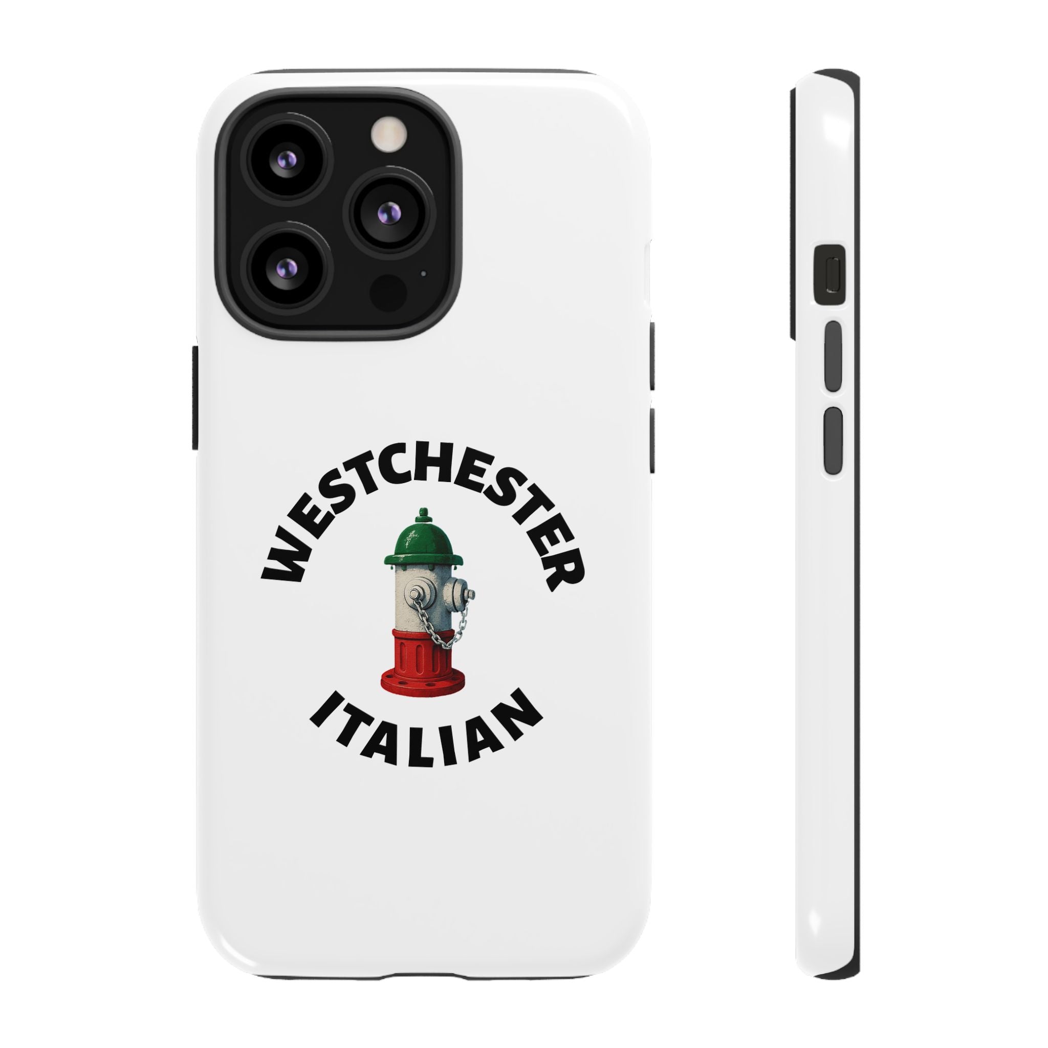 Westchester Italian White Phone Case, Urban Style Phone Cover, Tough Smartphone Case, Gift for Italian Heritage, Fun Streetwear Accessories