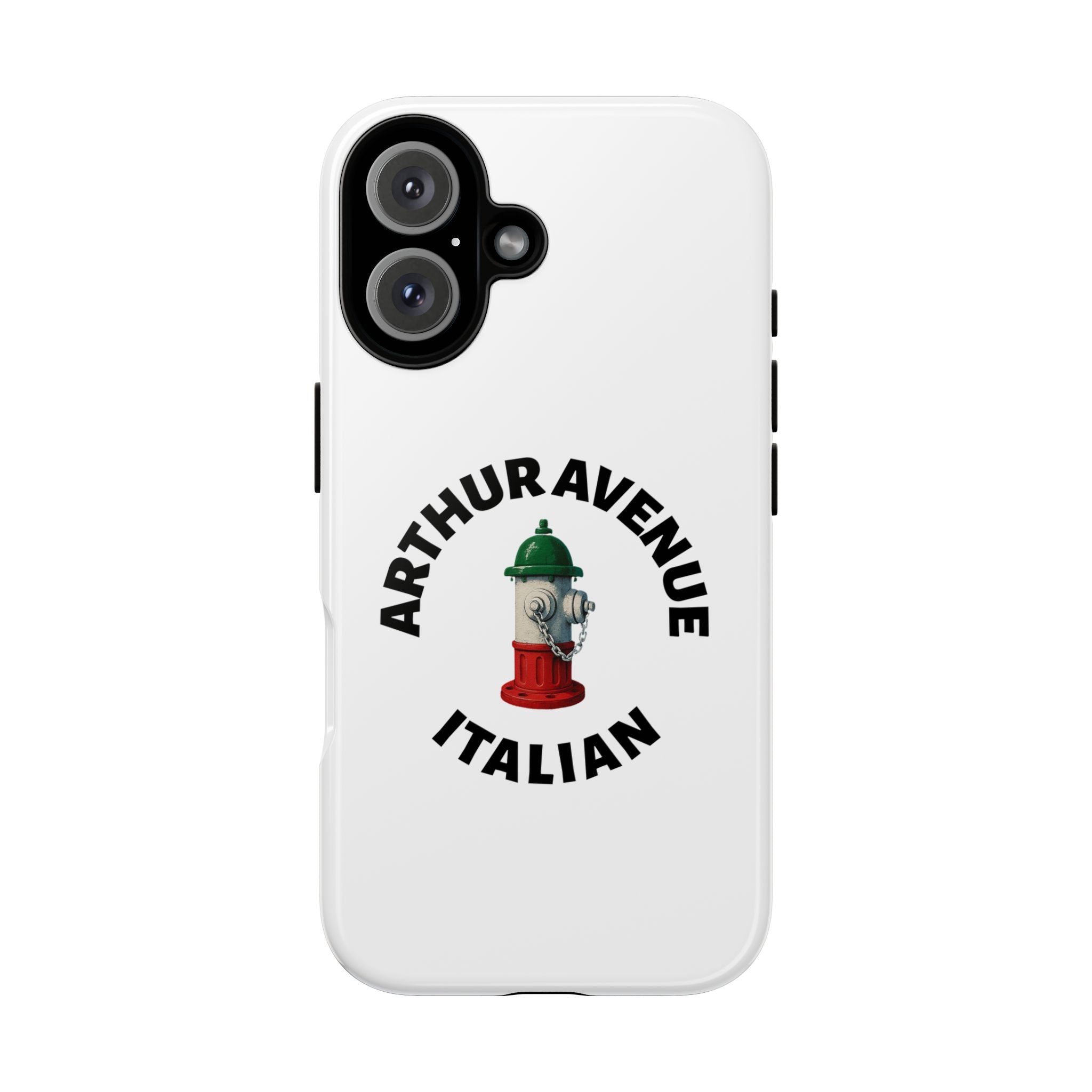 Arthur Avenue Italian White Phone Case, Urban Style Phone Cover, Tough Smartphone Case, Gift for Italian Heritage, Fun Streetwear Accessories
