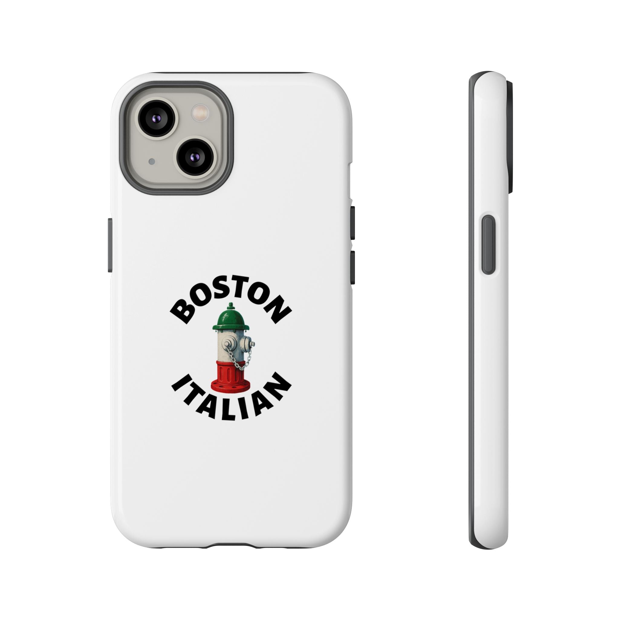 Boston Italian White Phone Case, Urban Style Phone Cover, Tough Smartphone Case, Gift for Italian Heritage, Fun Streetwear Accessories