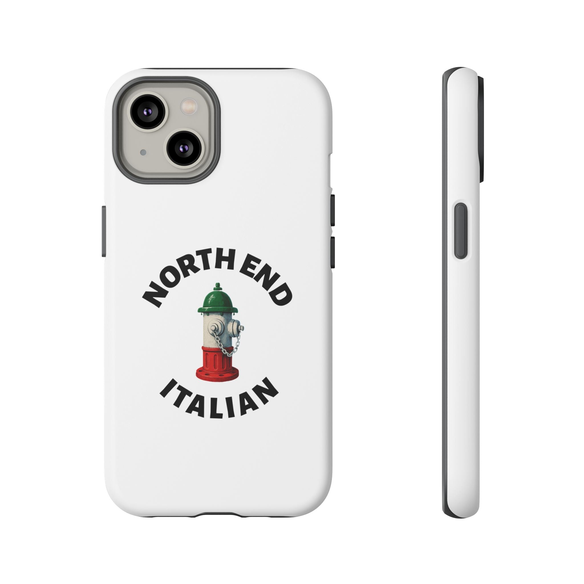 North End Italian White Phone Case, Urban Style Phone Cover, Tough Smartphone Case, Gift for Italian Heritage, Fun Streetwear Accessories