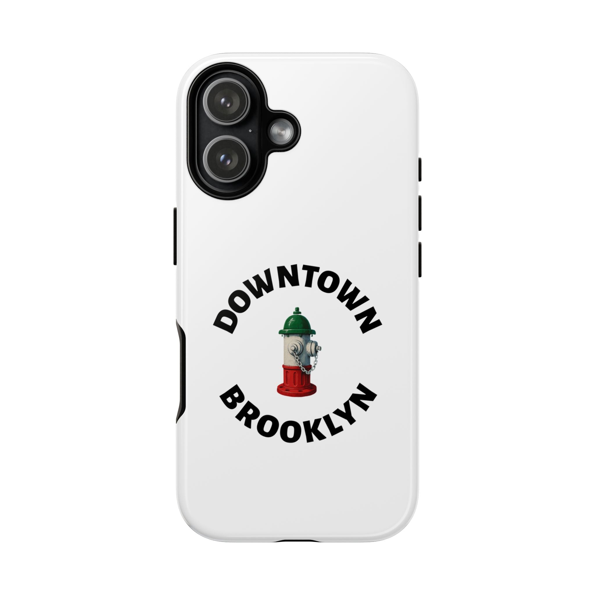 Downtown Brooklyn White Phone Case, Urban Style Phone Cover, Tough Smartphone Case, Gift for Italian Heritage, Fun Streetwear Accessories