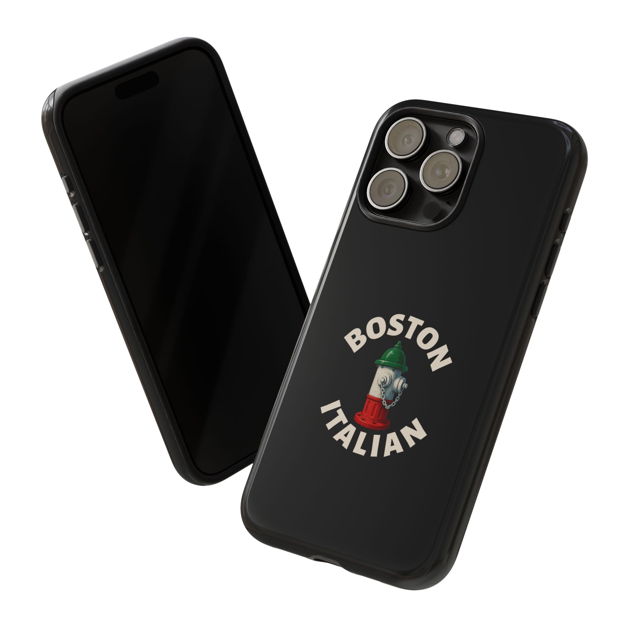 Boston Italian Black Phone Case, Tough Cases for iPhone, Gift for Italians, Stylish Phone Cover, Unique Phone Accessory