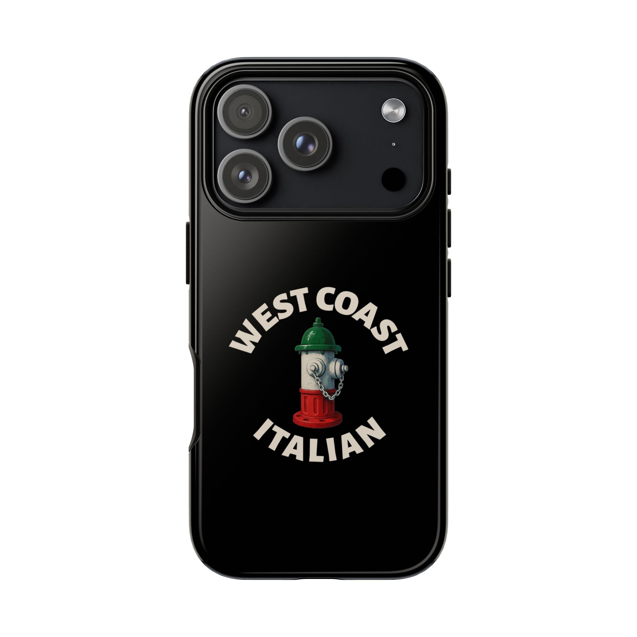 West Coast Italian Black Phone Case, Tough Cases for iPhone, Gift for Italians, Stylish Phone Cover, Unique Phone Accessory
