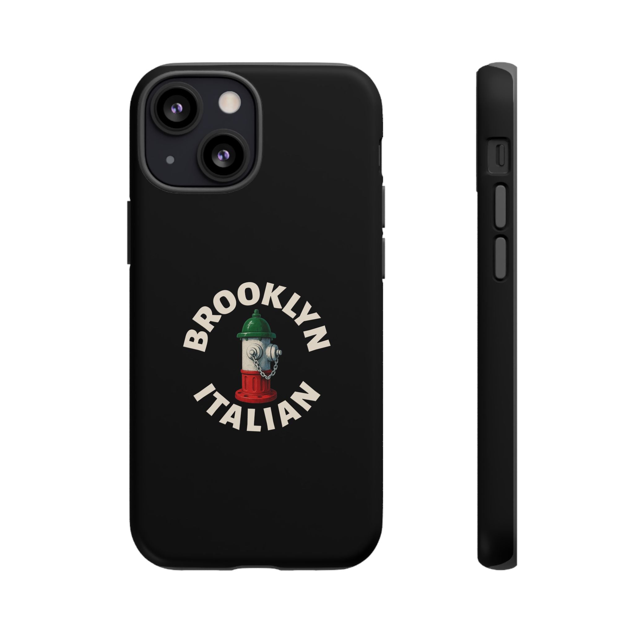 Brooklyn Italian Black Phone Case, Tough Cases for iPhone, Gift for Italians, Stylish Phone Cover, Unique Phone Accessory