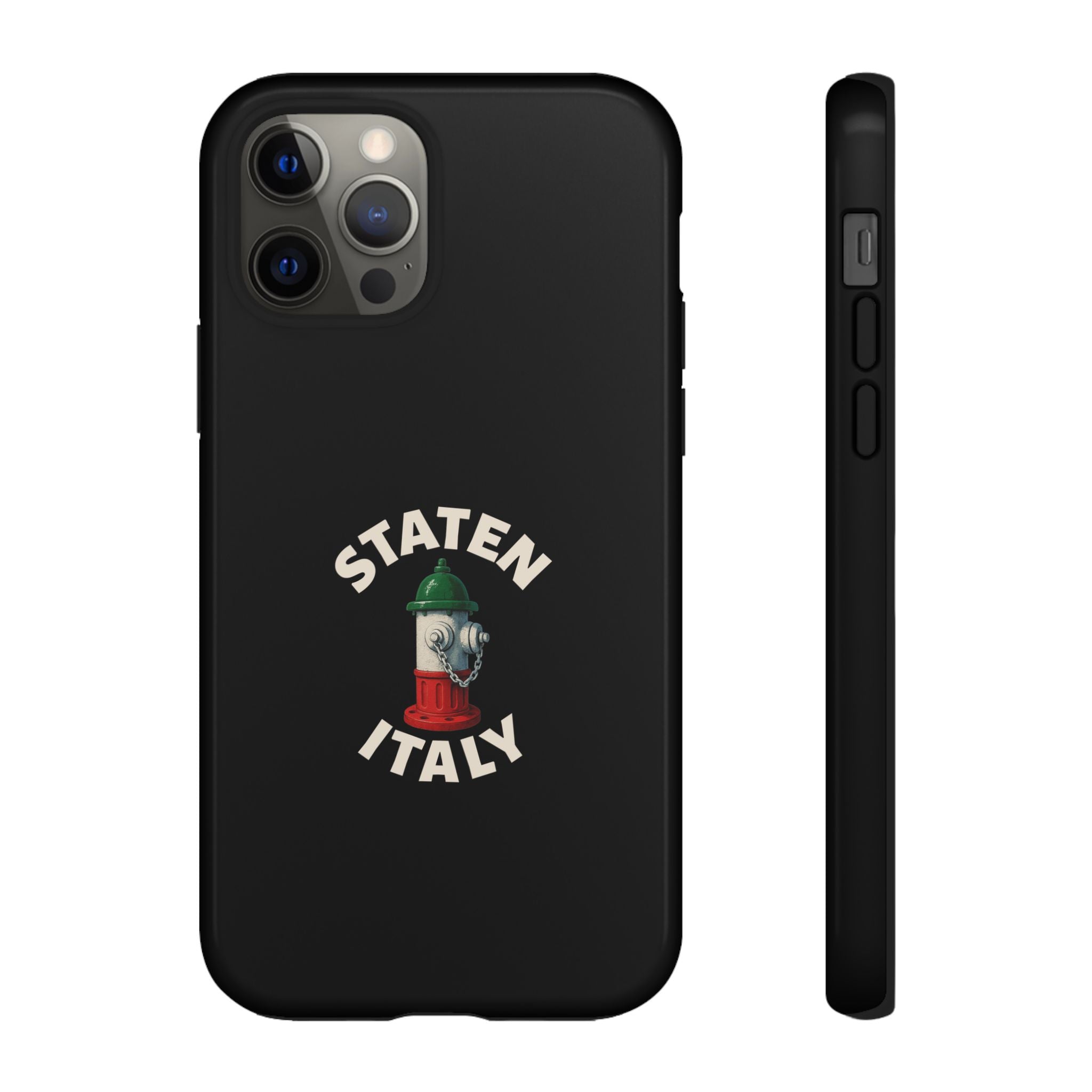 Staten Italy Black Phone Case, Tough Cases for iPhone, Gift for Italians, Stylish Phone Cover, Unique Phone Accessory