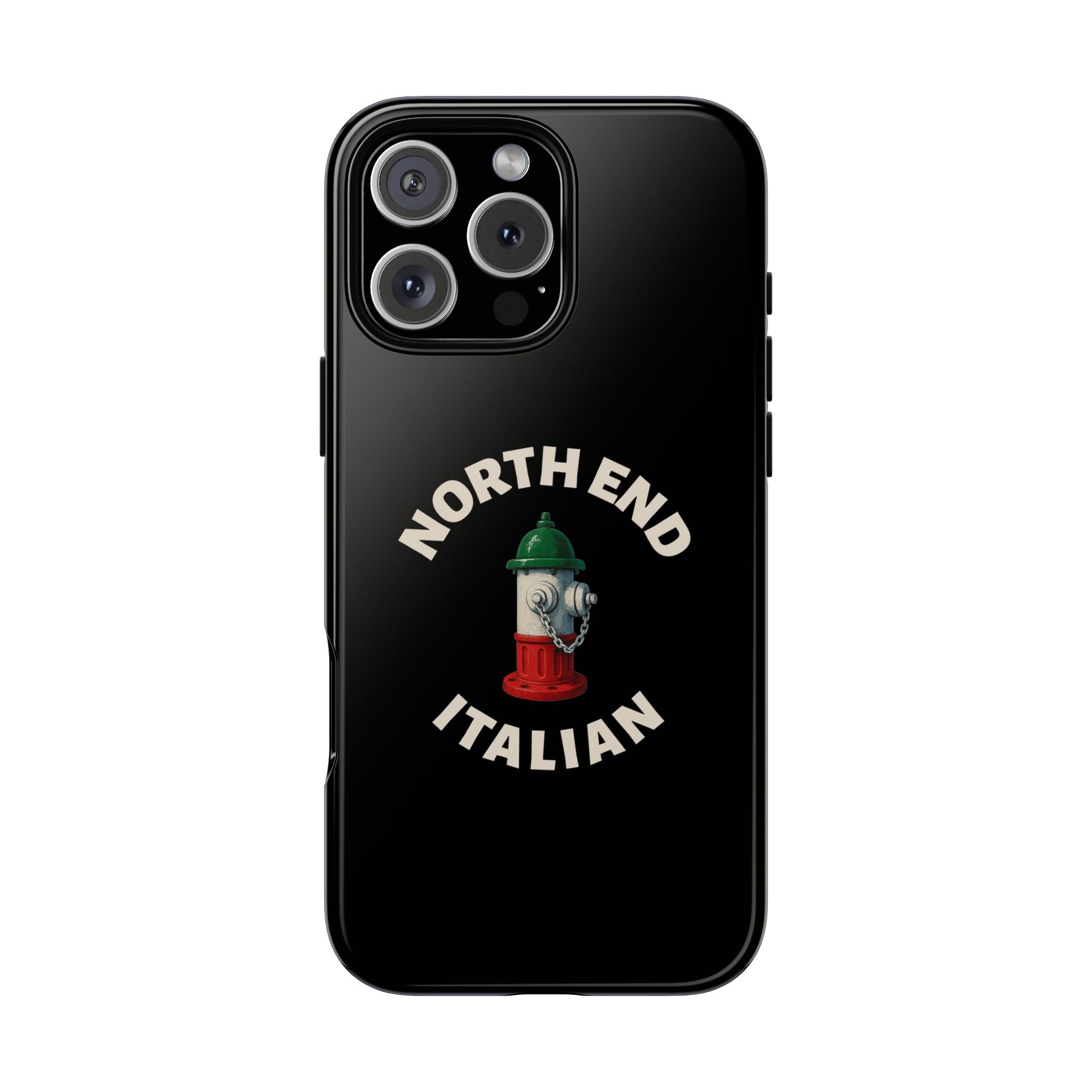 North End Italian Black Phone Case, Tough Cases for iPhone, Gift for Italians, Stylish Phone Cover, Unique Phone Accessory