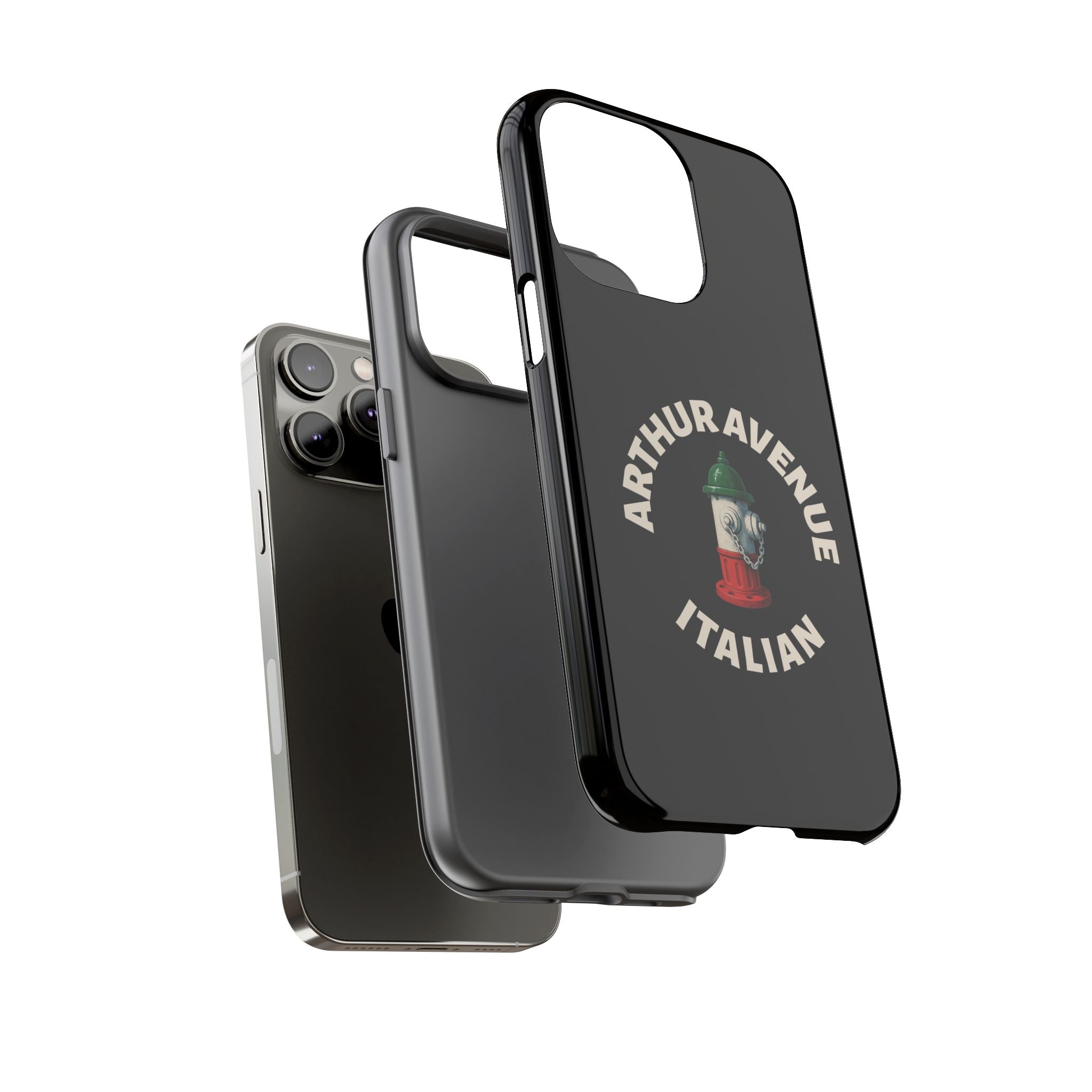 Arthur Avenue Italian Black Phone Case, Tough Cases for iPhone, Gift for Italians, Stylish Phone Cover, Unique Phone Accessory