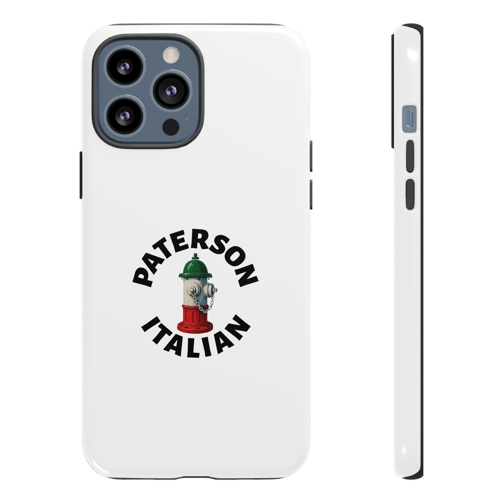 Paterson Italian White Phone Case, Urban Style Phone Cover, Tough Smartphone Case, Gift for Italian Heritage, Fun Streetwear Accessories