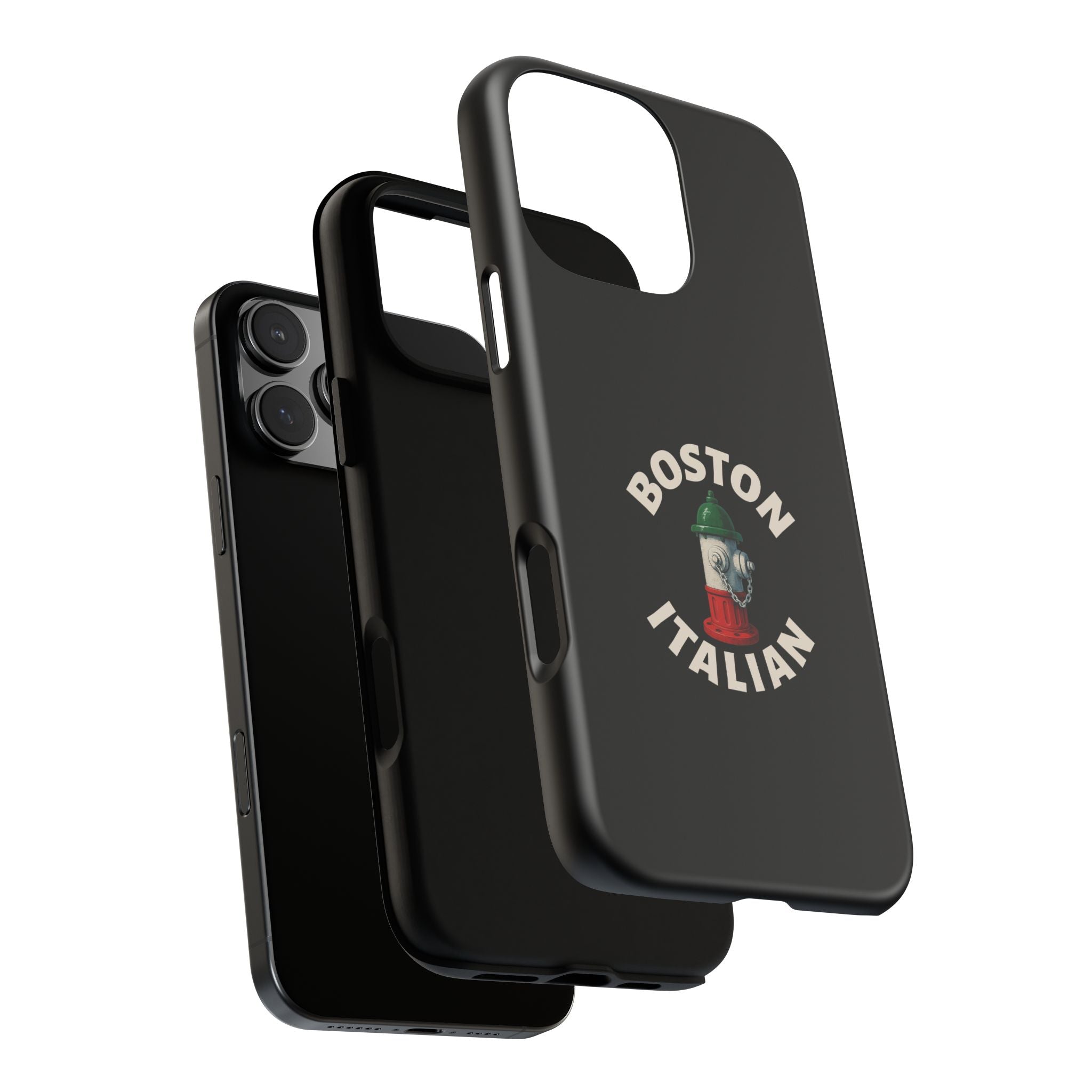 Boston Italian Black Phone Case, Tough Cases for iPhone, Gift for Italians, Stylish Phone Cover, Unique Phone Accessory