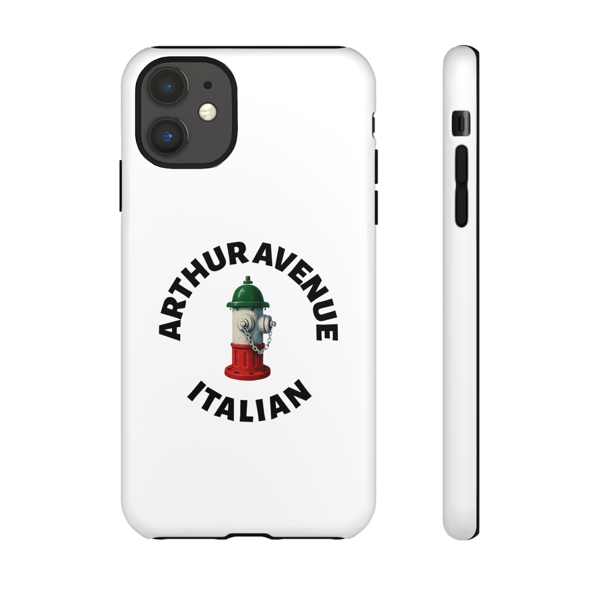 Arthur Avenue Italian White Phone Case, Urban Style Phone Cover, Tough Smartphone Case, Gift for Italian Heritage, Fun Streetwear Accessories
