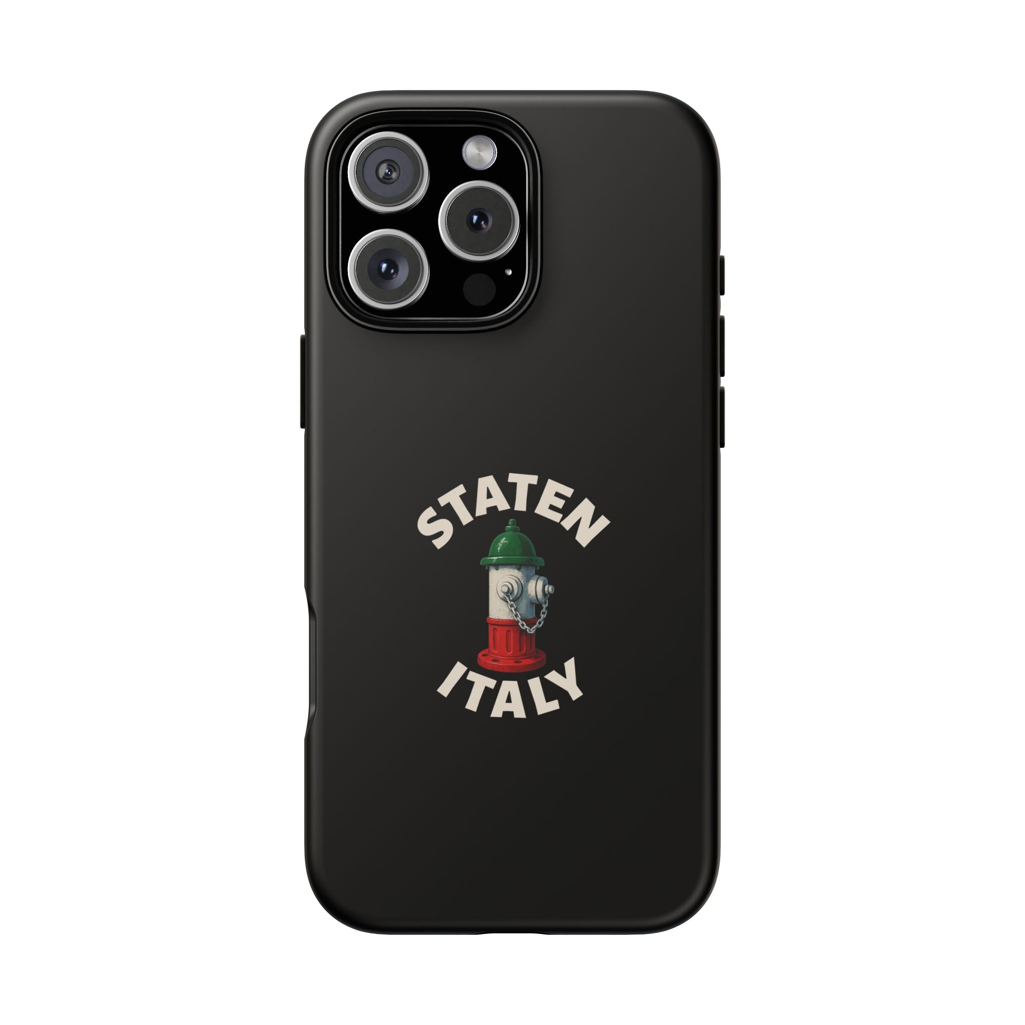 Staten Italy Black Phone Case, Tough Cases for iPhone, Gift for Italians, Stylish Phone Cover, Unique Phone Accessory