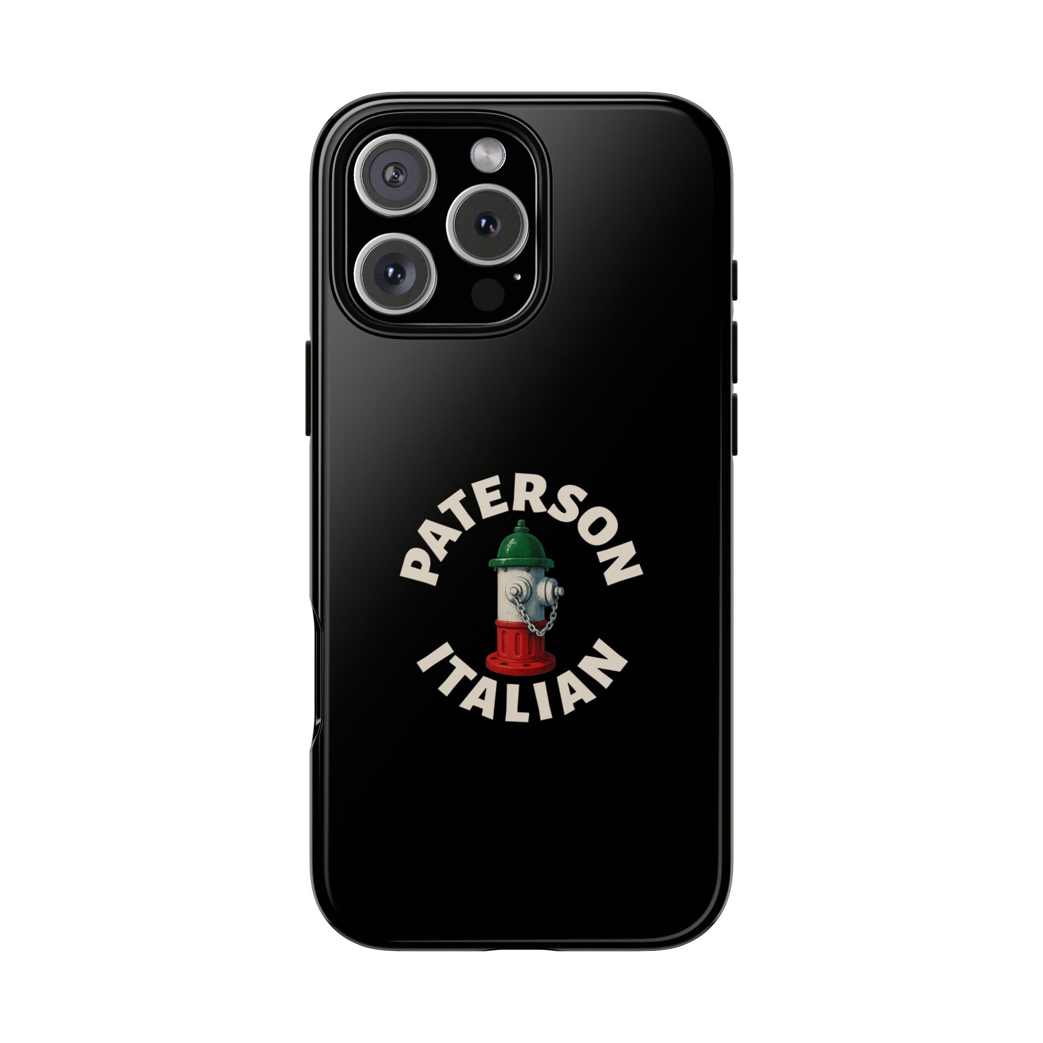Paterson Italian Black Phone Case, Tough Cases for iPhone, Gift for Italians, Stylish Phone Cover, Unique Phone Accessory