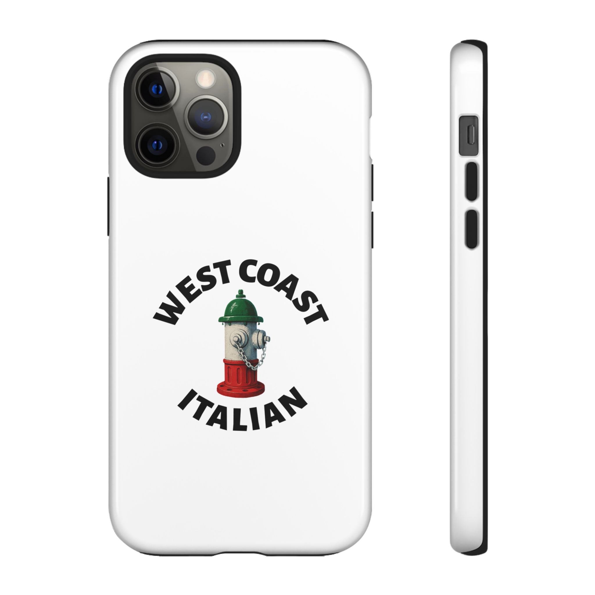 West Coast Italian White Phone Case, Urban Style Phone Cover, Tough Smartphone Case, Gift for Italian Heritage, Fun Streetwear Accessories