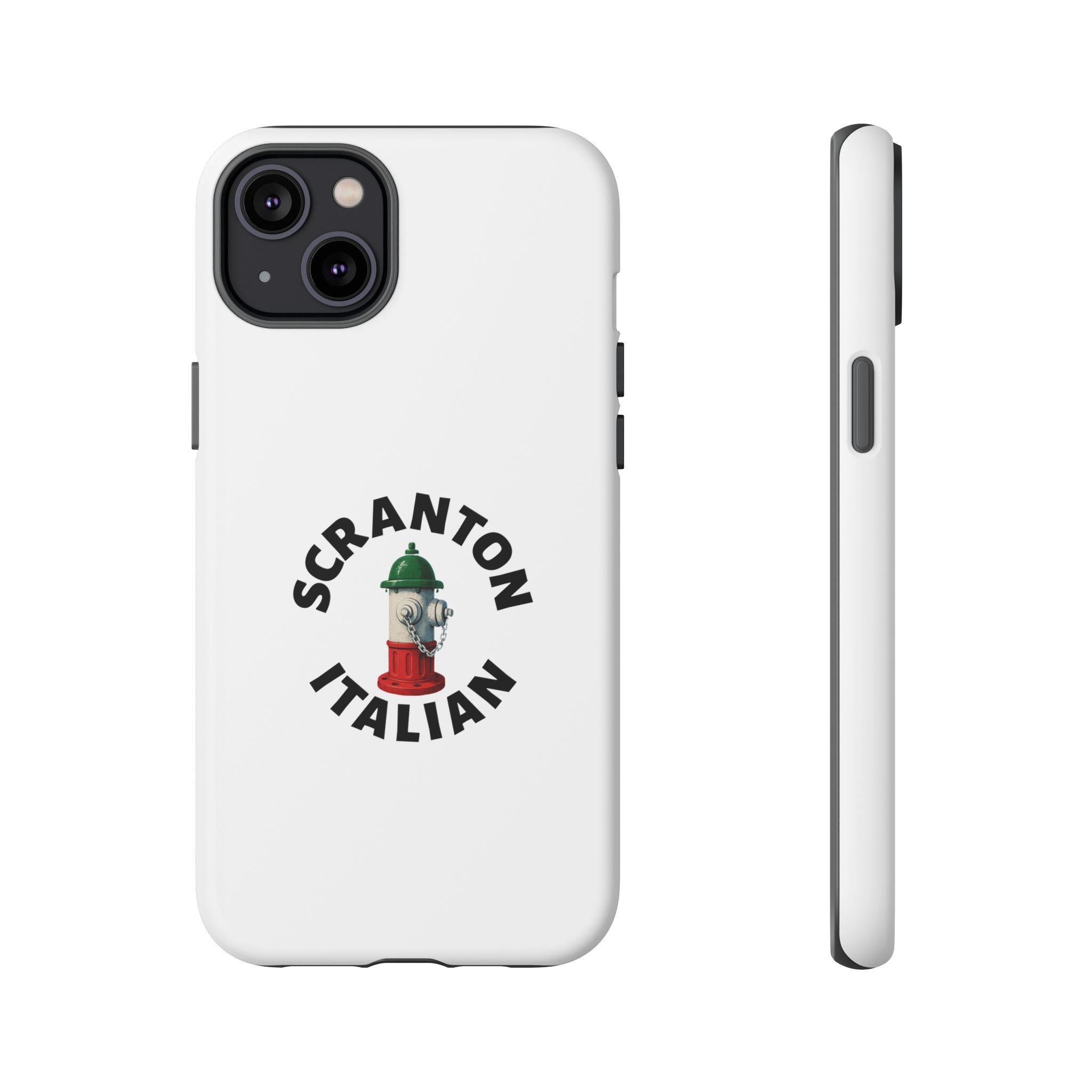 Scranton Italian White Phone Case, Urban Style Phone Cover, Tough Smartphone Case, Gift for Italian Heritage, Fun Streetwear Accessories