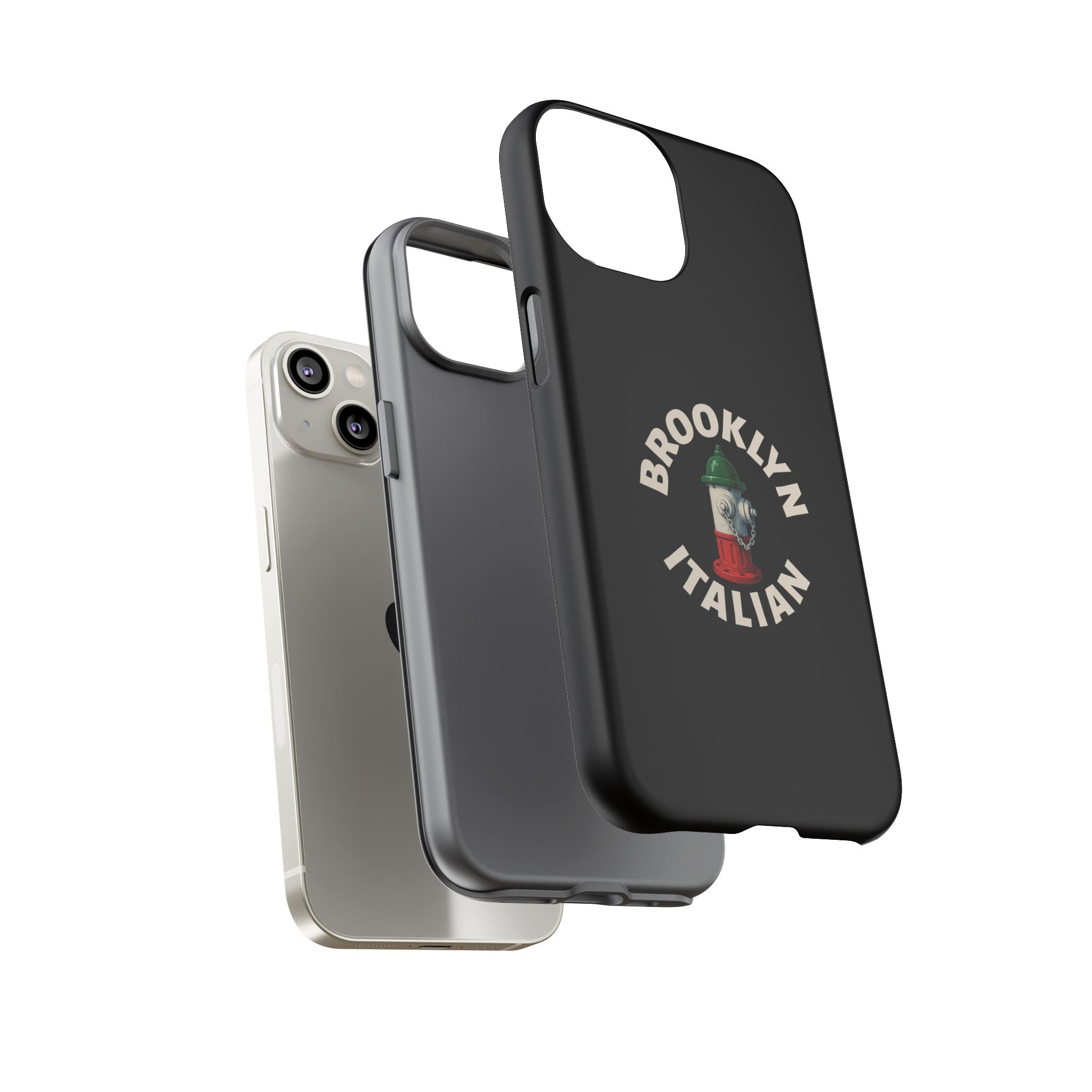 Brooklyn Italian Black Phone Case, Tough Cases for iPhone, Gift for Italians, Stylish Phone Cover, Unique Phone Accessory
