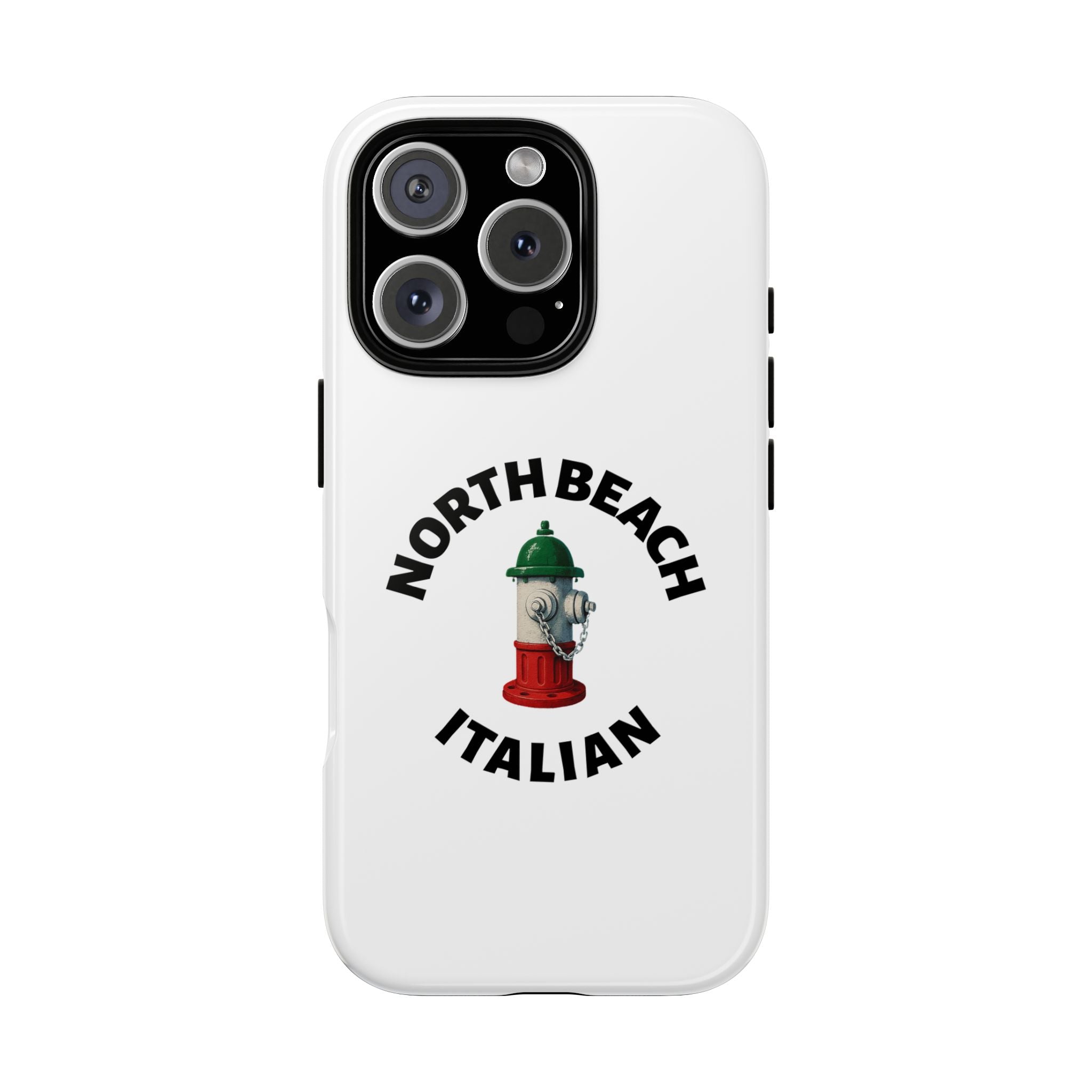North Beach Italian White Phone Case, Urban Style Phone Cover, Tough Smartphone Case, Gift for Italian Heritage, Fun Streetwear Accessories