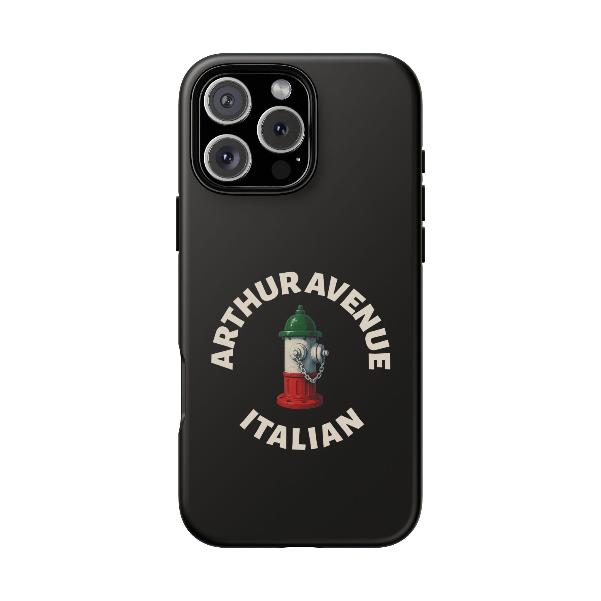 Arthur Avenue Italian Black Phone Case, Tough Cases for iPhone, Gift for Italians, Stylish Phone Cover, Unique Phone Accessory