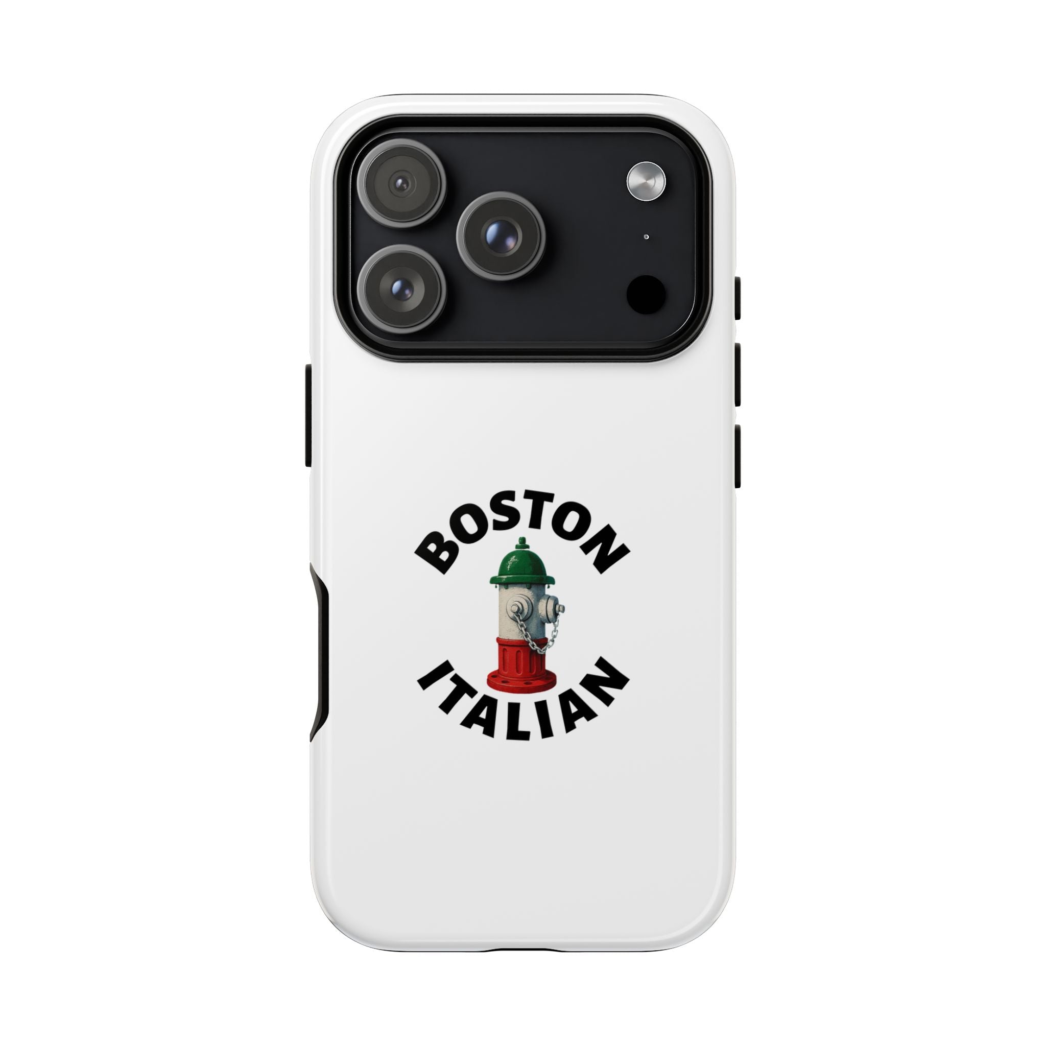 Boston Italian White Phone Case, Urban Style Phone Cover, Tough Smartphone Case, Gift for Italian Heritage, Fun Streetwear Accessories