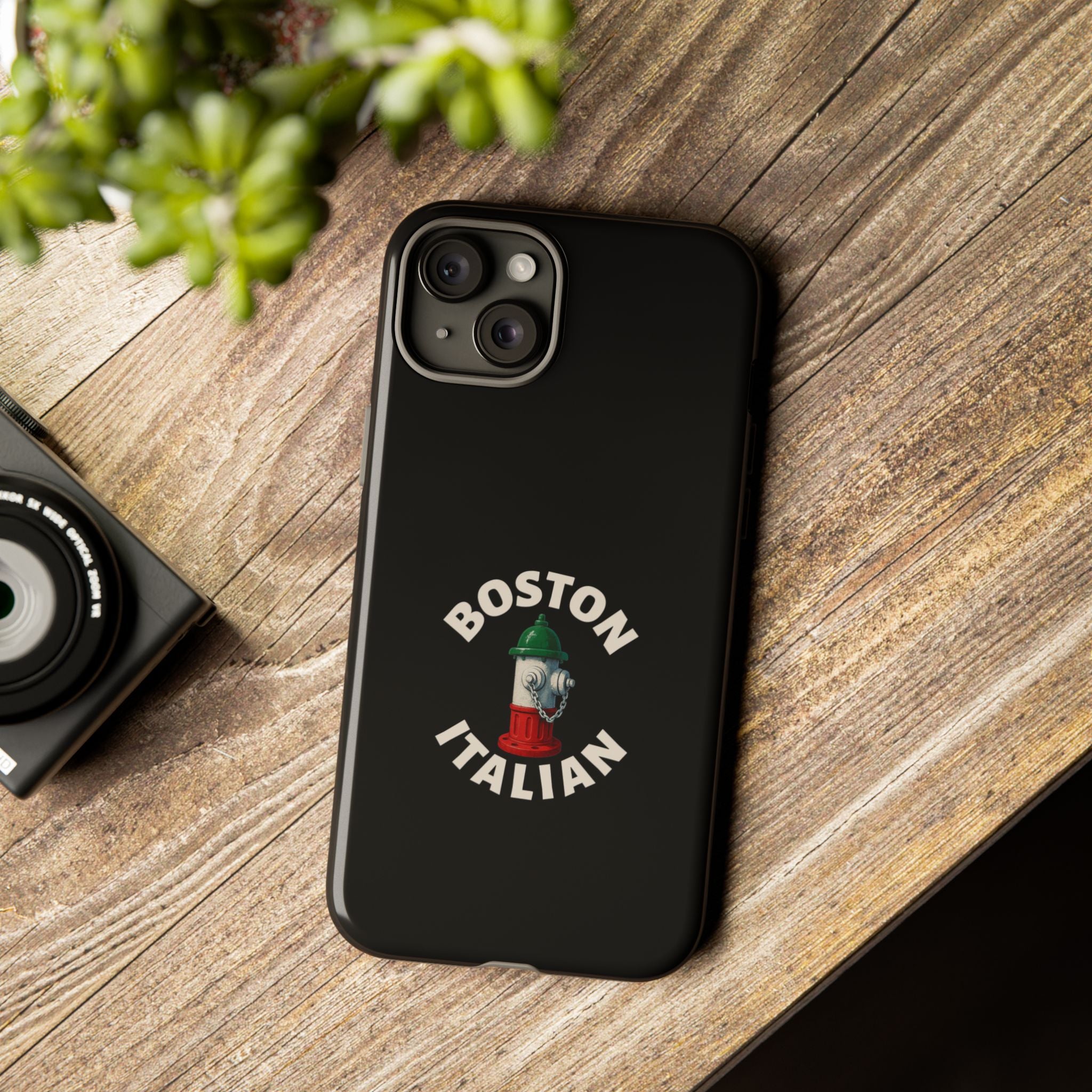 Boston Italian Black Phone Case, Tough Cases for iPhone, Gift for Italians, Stylish Phone Cover, Unique Phone Accessory