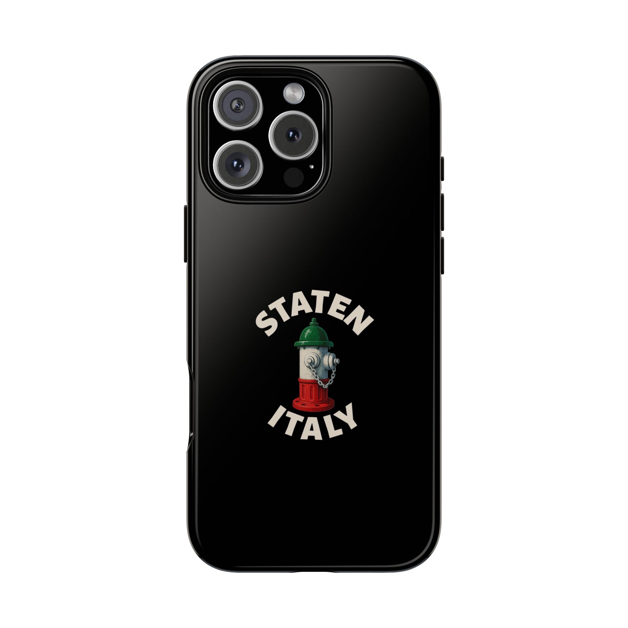 Staten Italy Black Phone Case, Tough Cases for iPhone, Gift for Italians, Stylish Phone Cover, Unique Phone Accessory