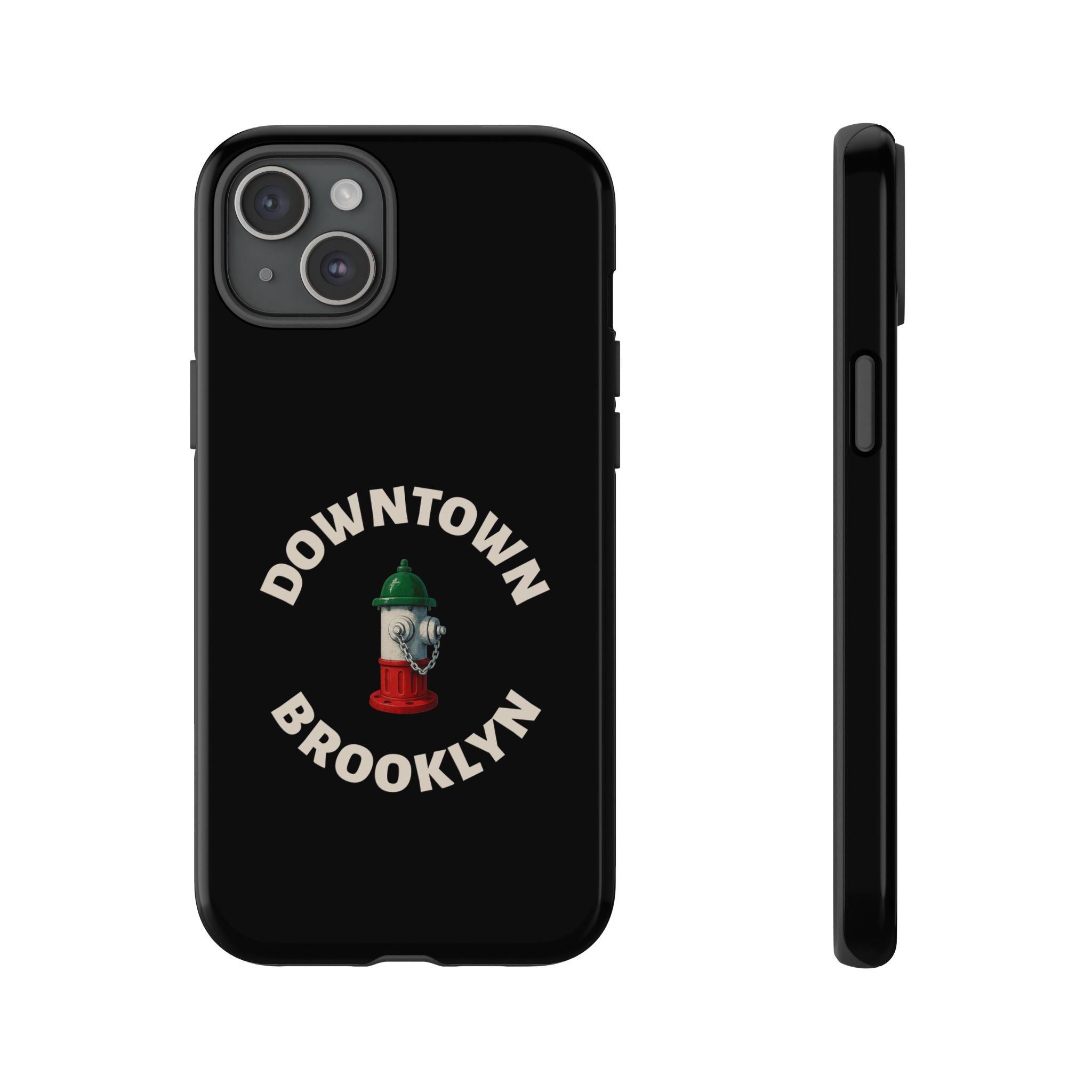 Downtown Brooklyn Black Phone Case, Tough Cases for iPhone, Gift for Italians, Stylish Phone Cover, Unique Phone Accessory