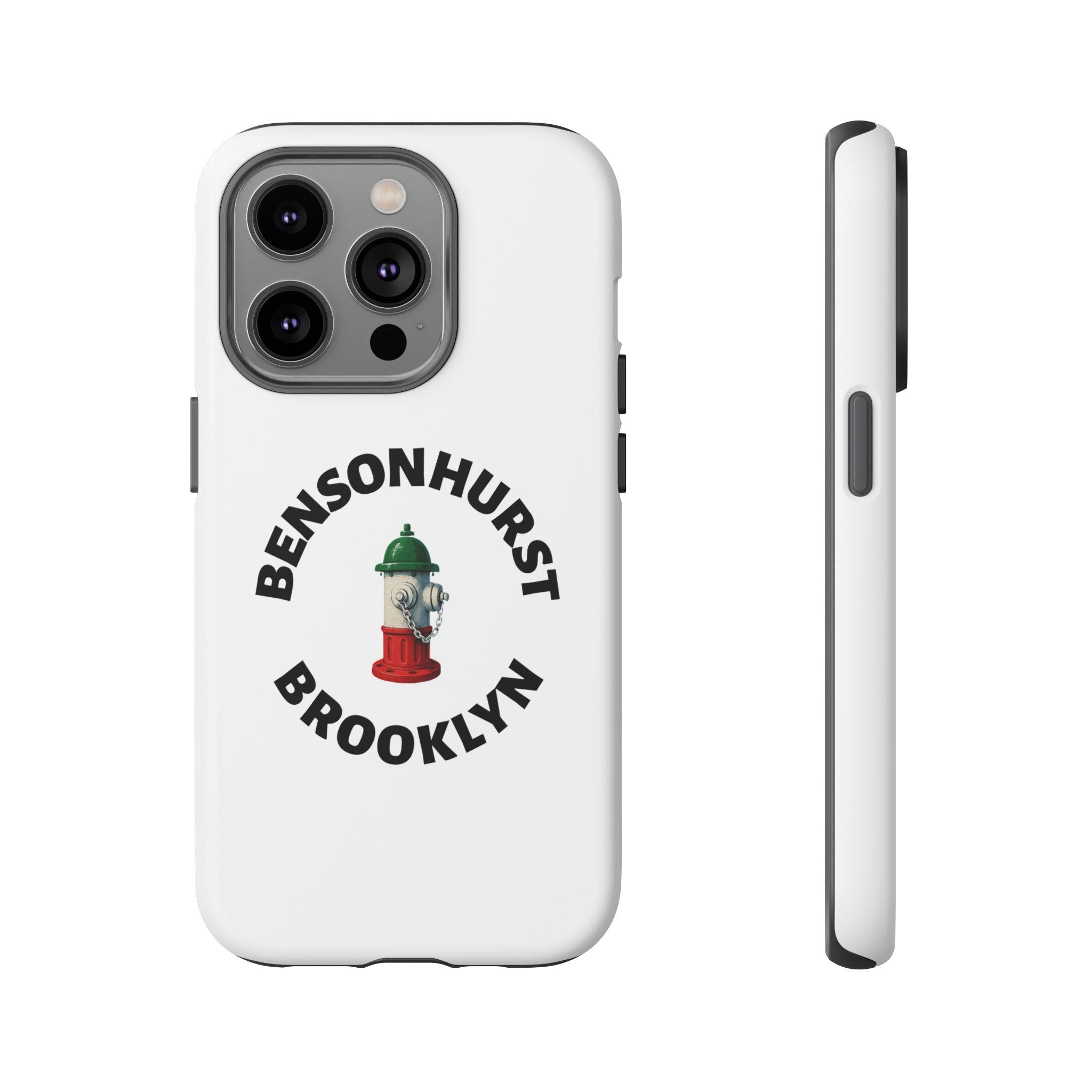 Bensonhurst Brooklyn White Phone Case, Urban Style Phone Cover, Tough Smartphone Case, Gift for Italian Heritage, Fun Streetwear Accessories