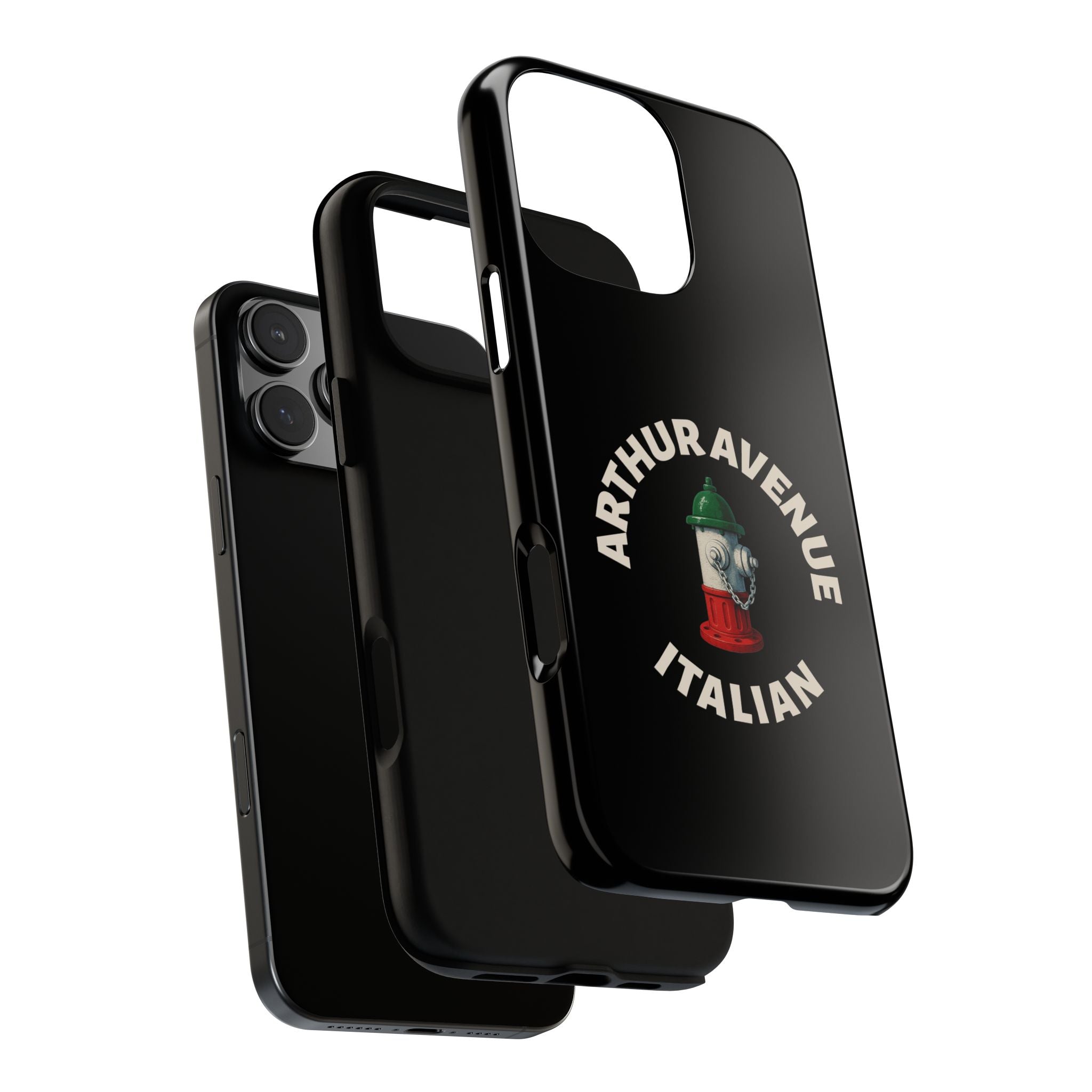 Arthur Avenue Italian Black Phone Case, Tough Cases for iPhone, Gift for Italians, Stylish Phone Cover, Unique Phone Accessory
