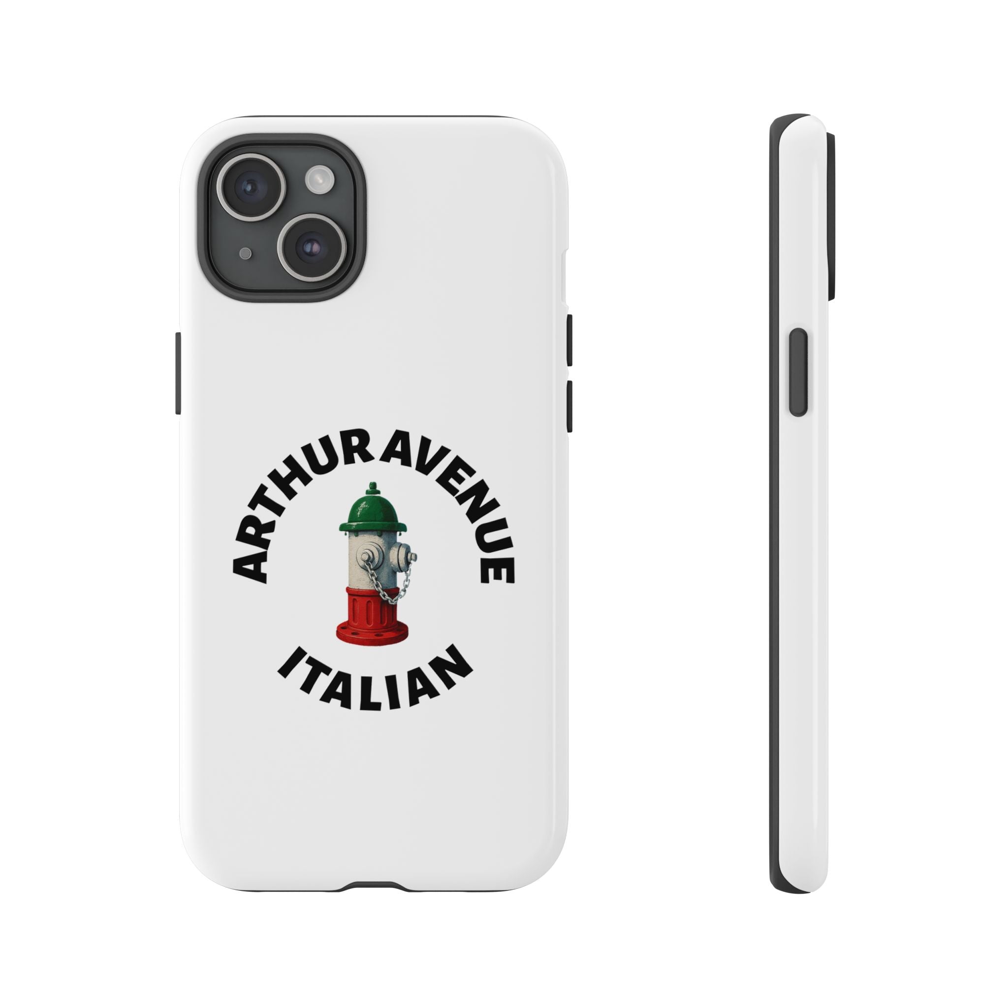 Arthur Avenue Italian White Phone Case, Urban Style Phone Cover, Tough Smartphone Case, Gift for Italian Heritage, Fun Streetwear Accessories