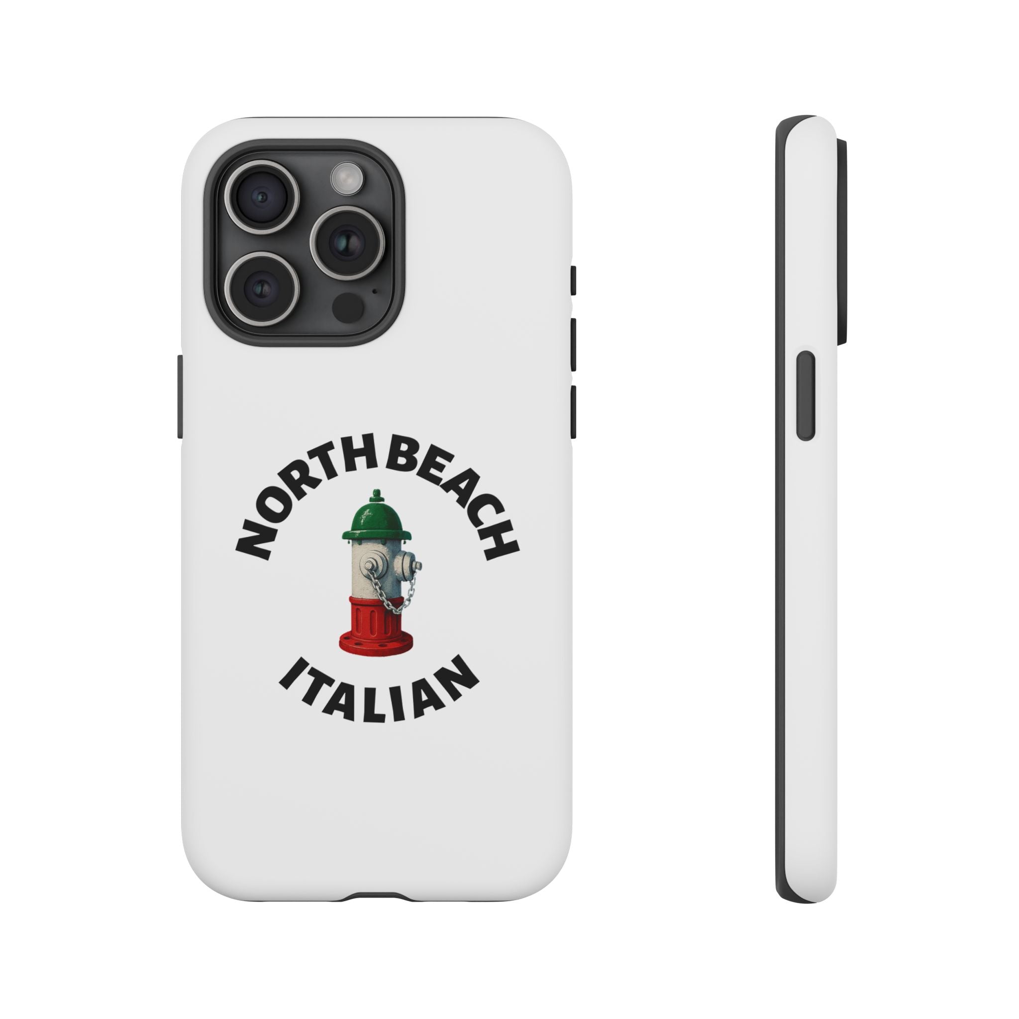 North Beach Italian White Phone Case, Urban Style Phone Cover, Tough Smartphone Case, Gift for Italian Heritage, Fun Streetwear Accessories
