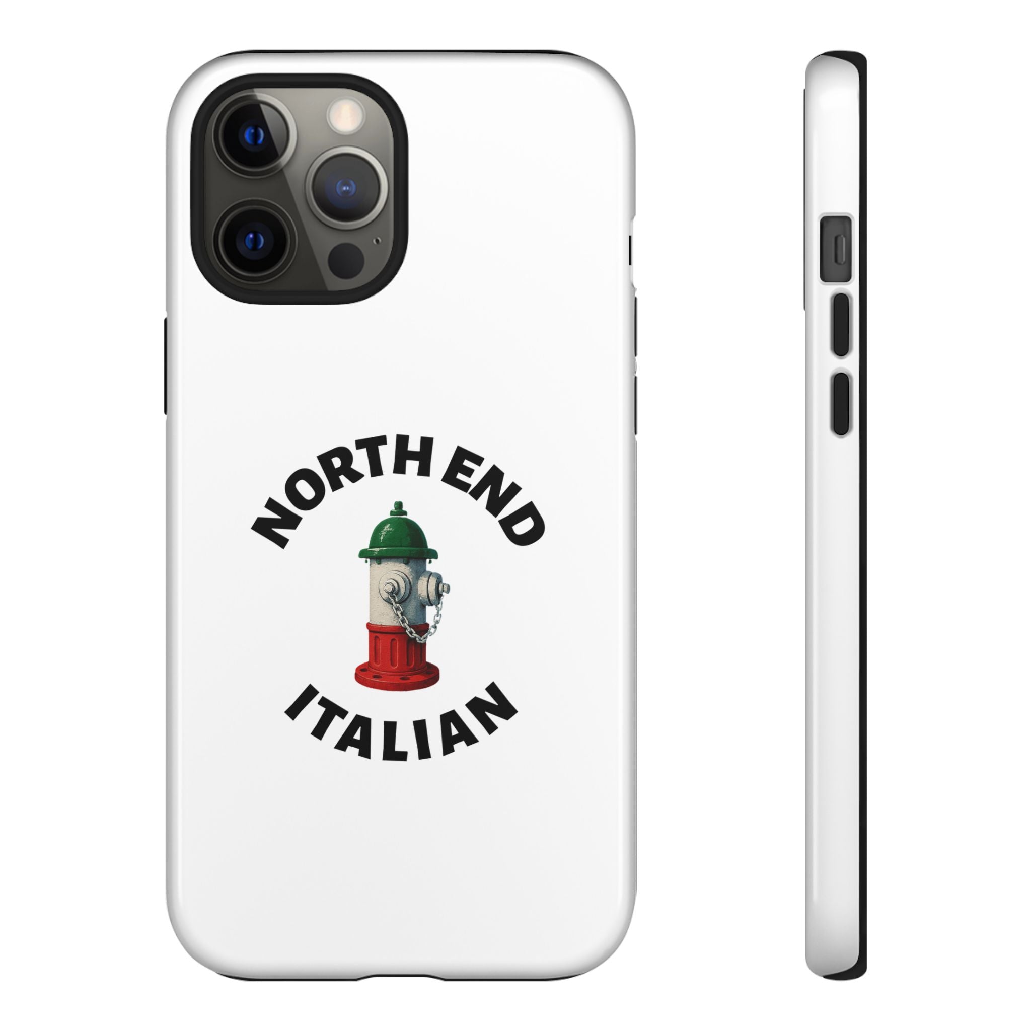 North End Italian White Phone Case, Urban Style Phone Cover, Tough Smartphone Case, Gift for Italian Heritage, Fun Streetwear Accessories