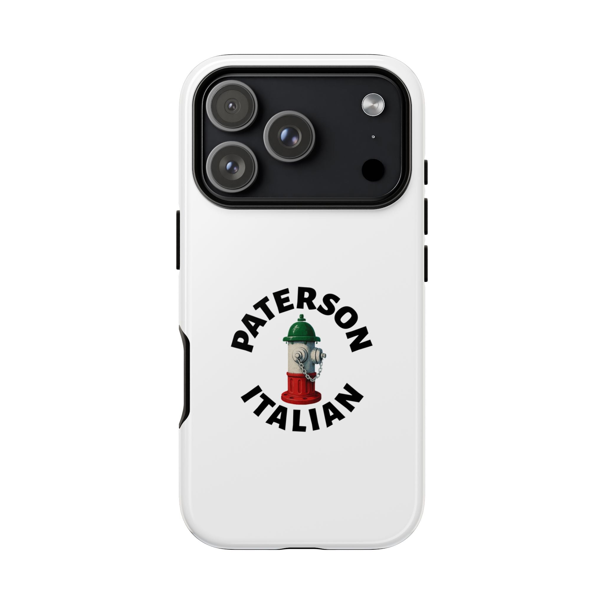 Paterson Italian White Phone Case, Urban Style Phone Cover, Tough Smartphone Case, Gift for Italian Heritage, Fun Streetwear Accessories