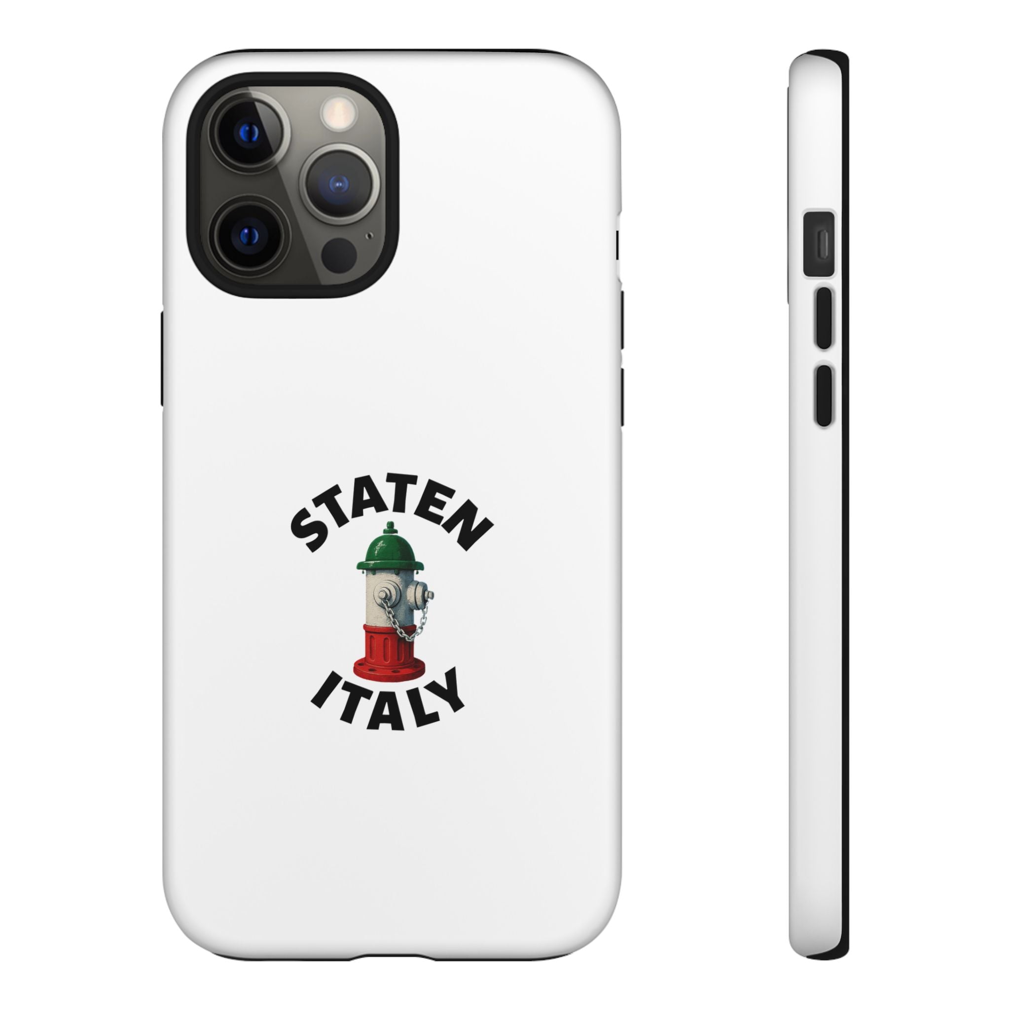 Staten Italy White Phone Case, Urban Style Phone Cover, Tough Smartphone Case, Gift for Italian Heritage, Fun Streetwear Accessories