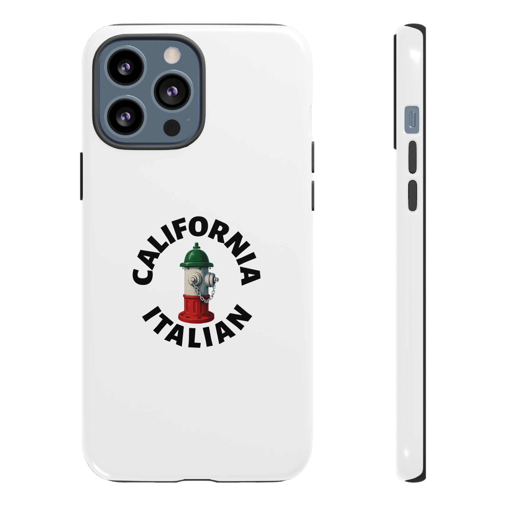 California Italian White Phone Case, Urban Style Phone Cover, Tough Smartphone Case, Gift for Italian Heritage, Fun Streetwear Accessories