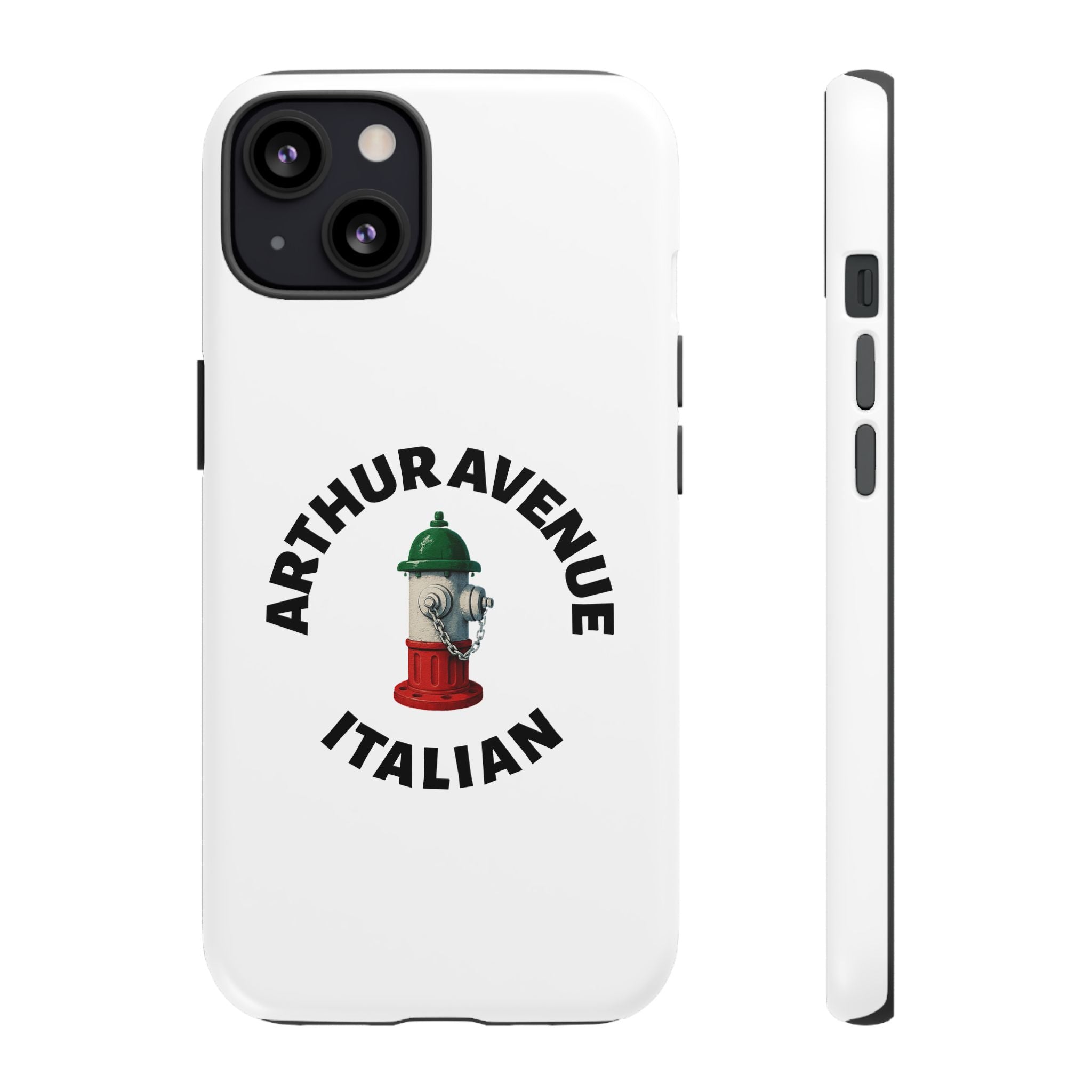 Arthur Avenue Italian White Phone Case, Urban Style Phone Cover, Tough Smartphone Case, Gift for Italian Heritage, Fun Streetwear Accessories
