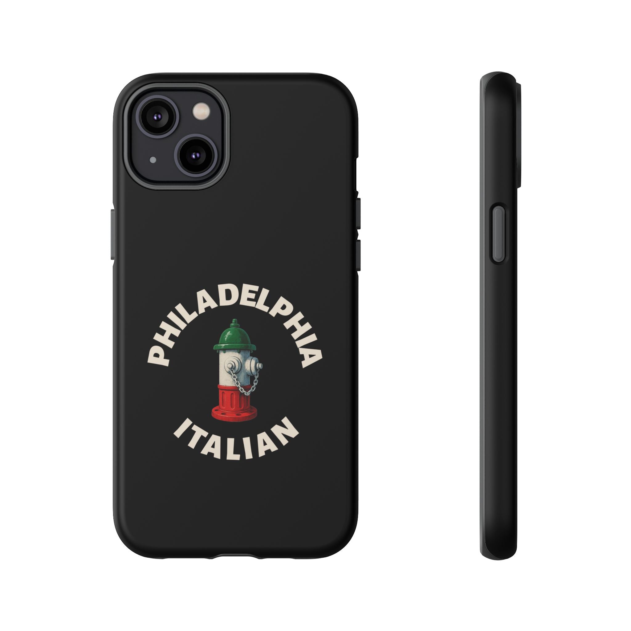 Philadelphia Italian Black Phone Case, Tough Cases for iPhone, Gift for Italians, Stylish Phone Cover, Unique Phone Accessory