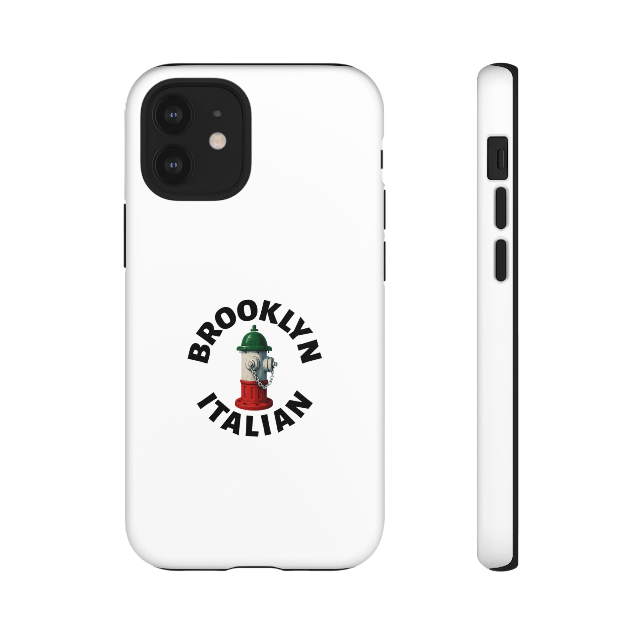 Brooklyn Italian White Phone Case, Urban Style Phone Cover, Tough Smartphone Case, Gift for Italian Heritage, Fun Streetwear Accessories