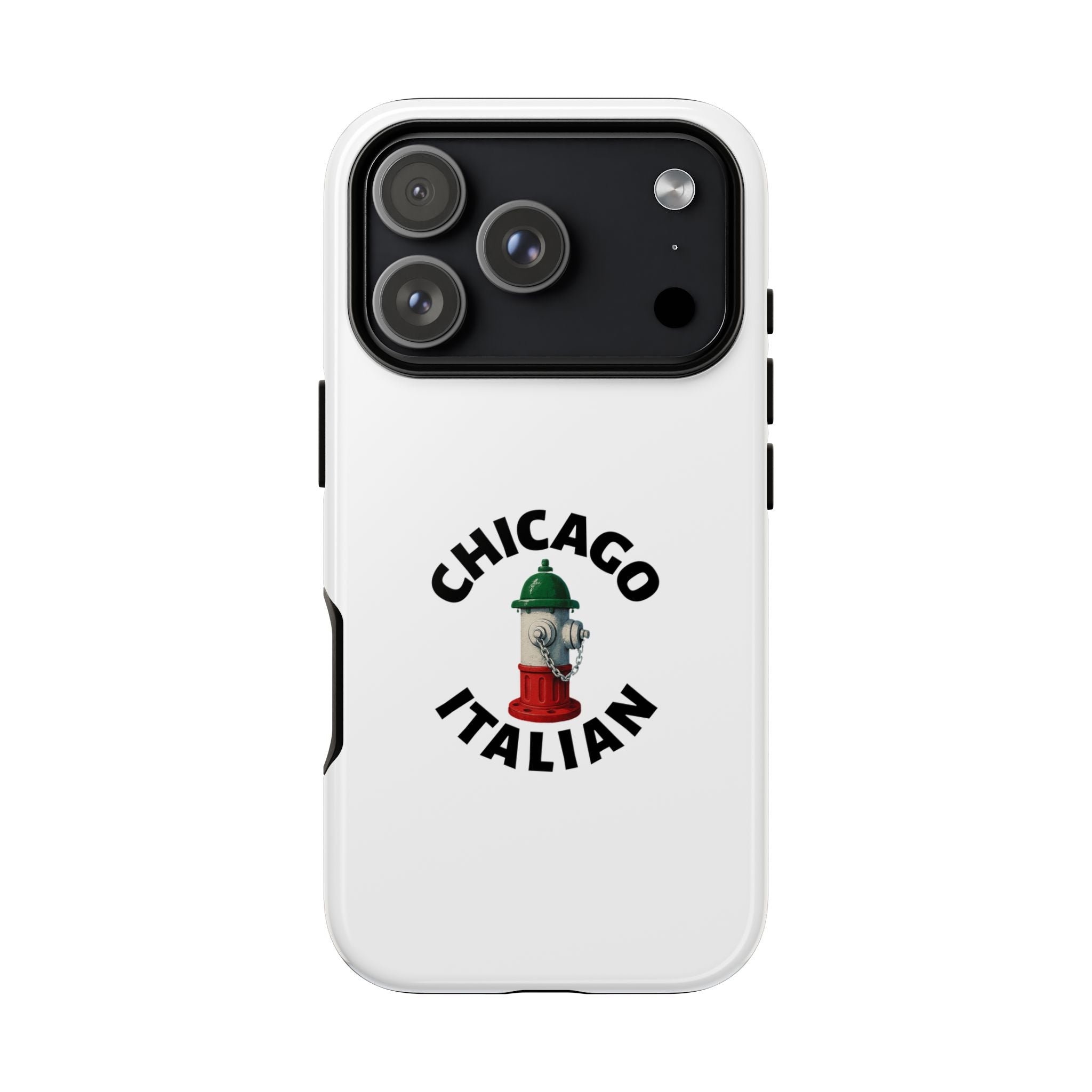 Chicago Italian White Phone Case, Urban Style Phone Cover, Tough Smartphone Case, Gift for Italian Heritage, Fun Streetwear Accessories