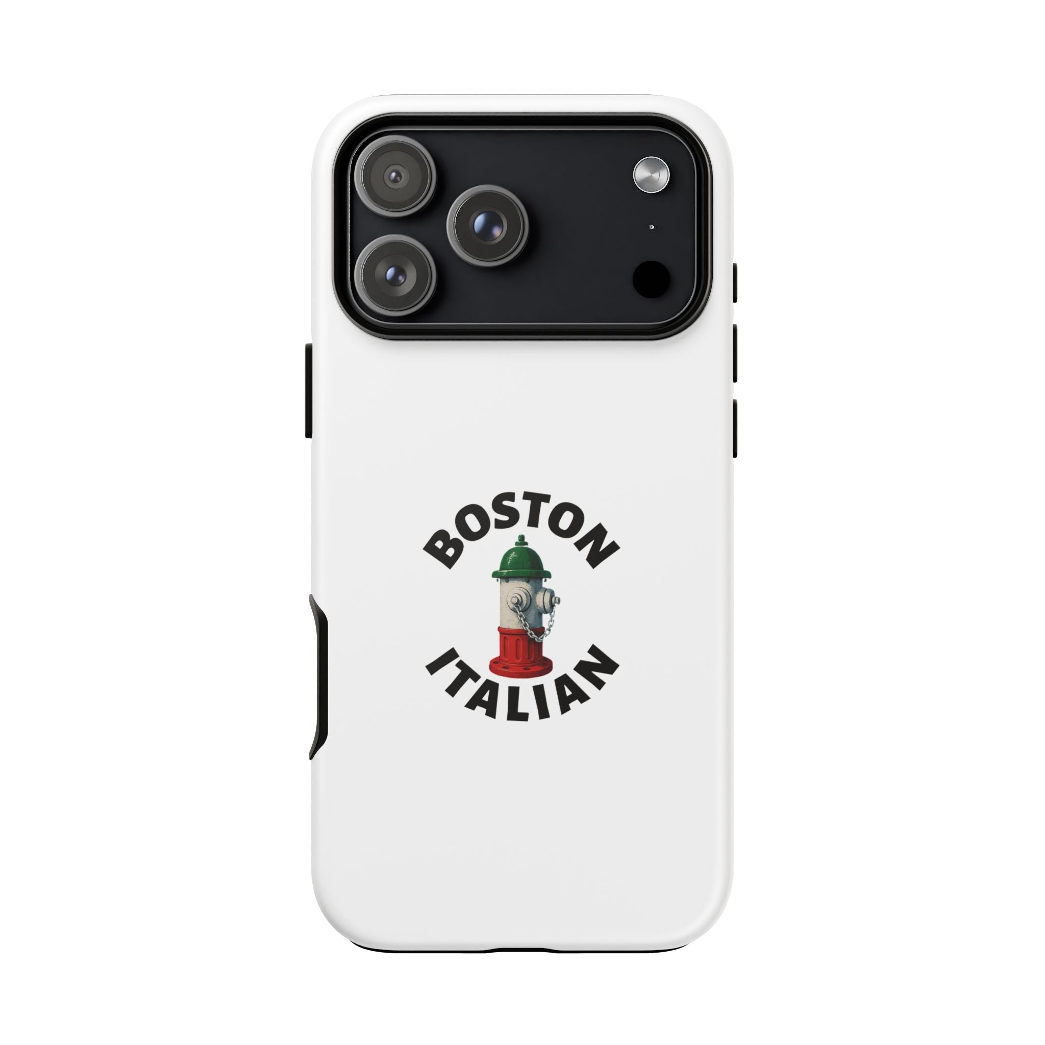 Boston Italian White Phone Case, Urban Style Phone Cover, Tough Smartphone Case, Gift for Italian Heritage, Fun Streetwear Accessories