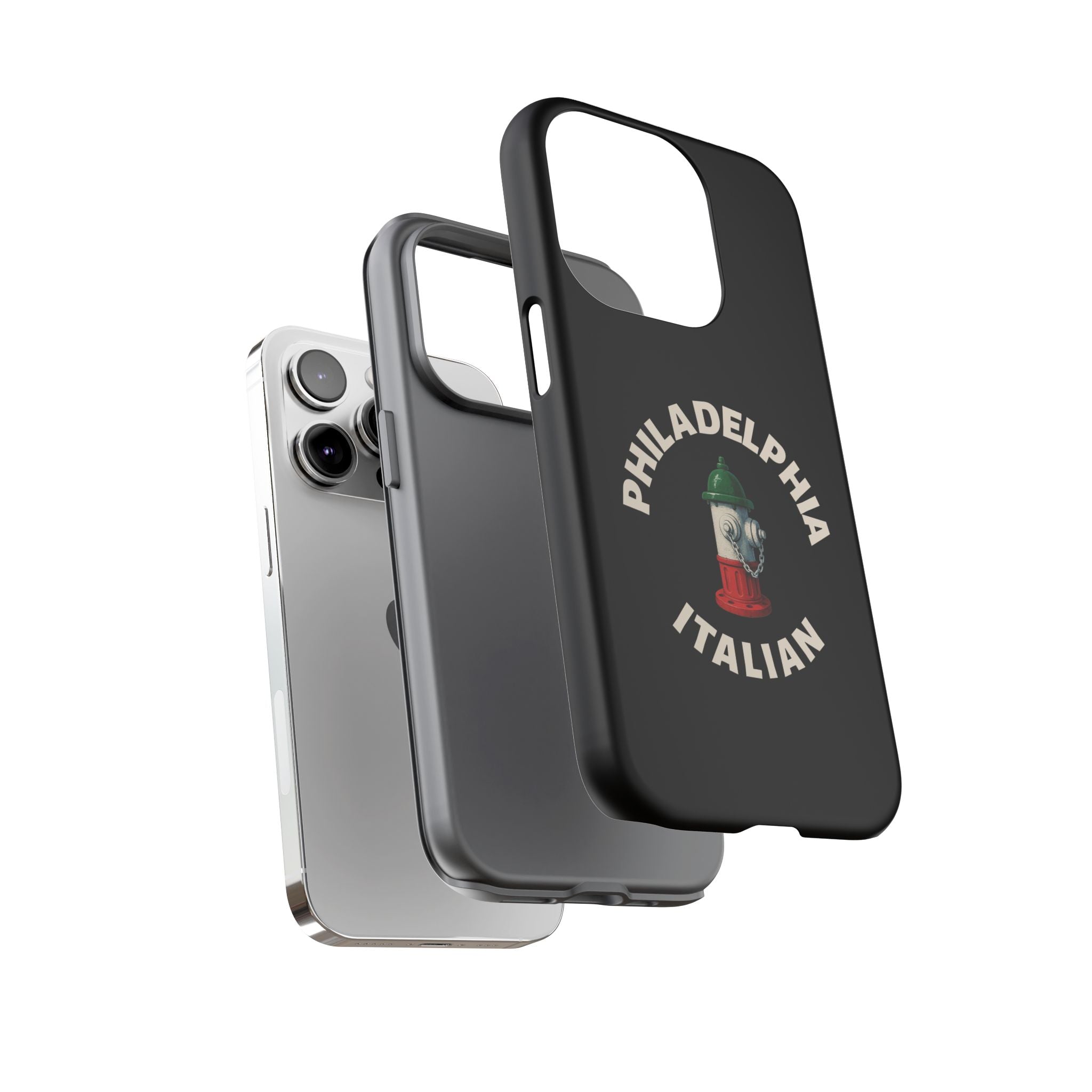 Philadelphia Italian Black Phone Case, Tough Cases for iPhone, Gift for Italians, Stylish Phone Cover, Unique Phone Accessory