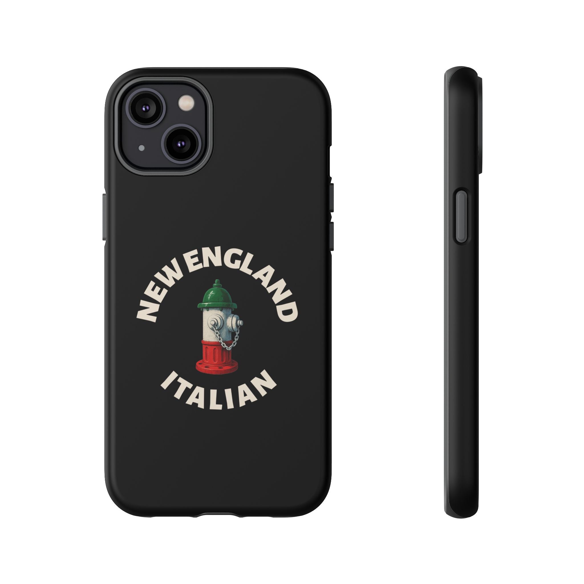New England Italian Black Phone Case, Tough Cases for iPhone, Gift for Italians, Stylish Phone Cover, Unique Phone Accessory