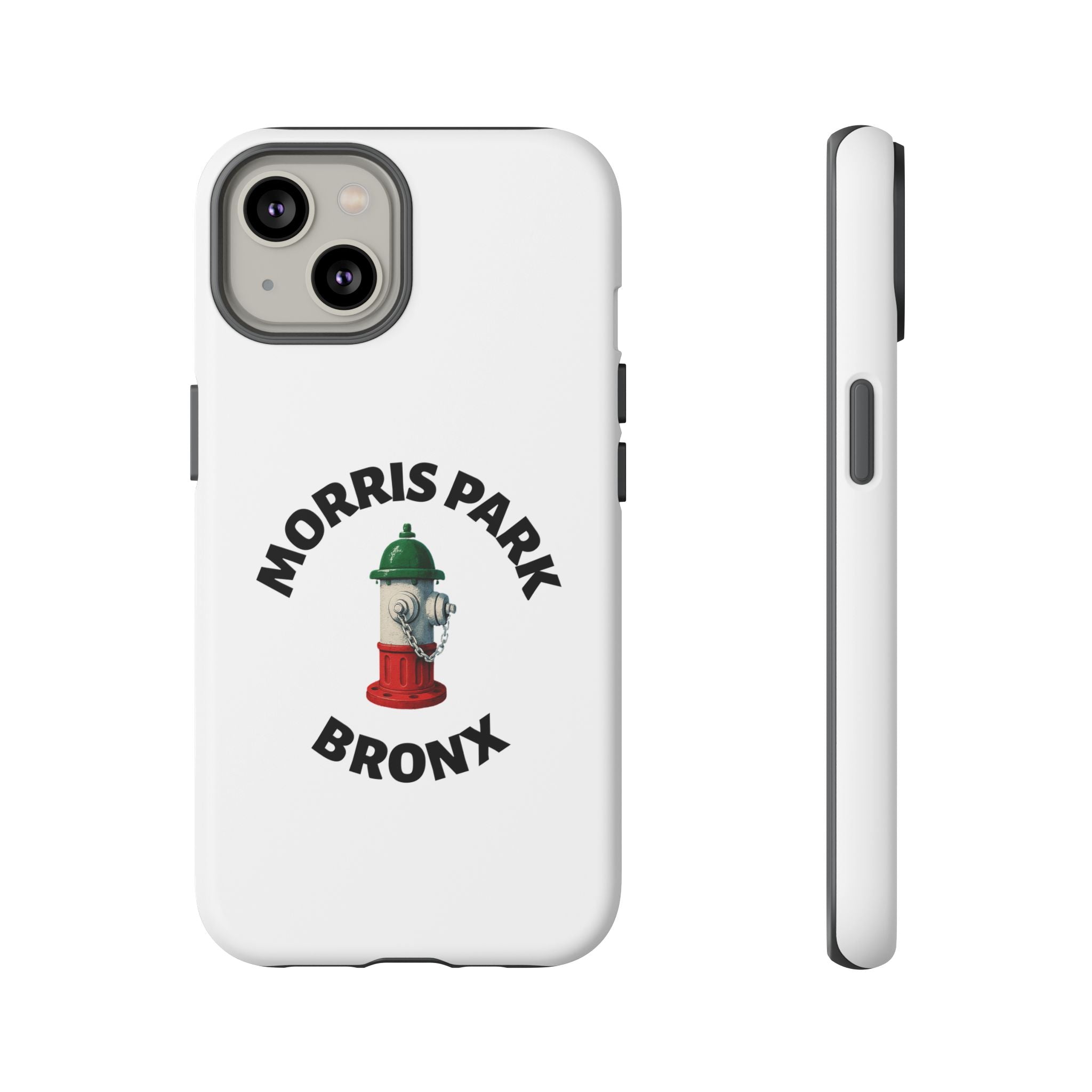 Morris Park Bronx White Phone Case, Urban Style Phone Cover, Tough Smartphone Case, Gift for Italian Heritage, Fun Streetwear Accessories