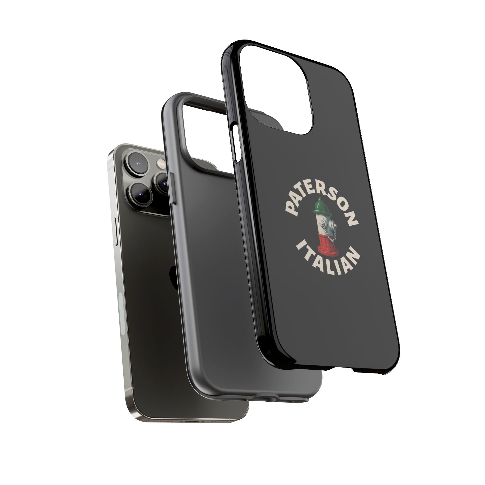 Paterson Italian Black Phone Case, Tough Cases for iPhone, Gift for Italians, Stylish Phone Cover, Unique Phone Accessory