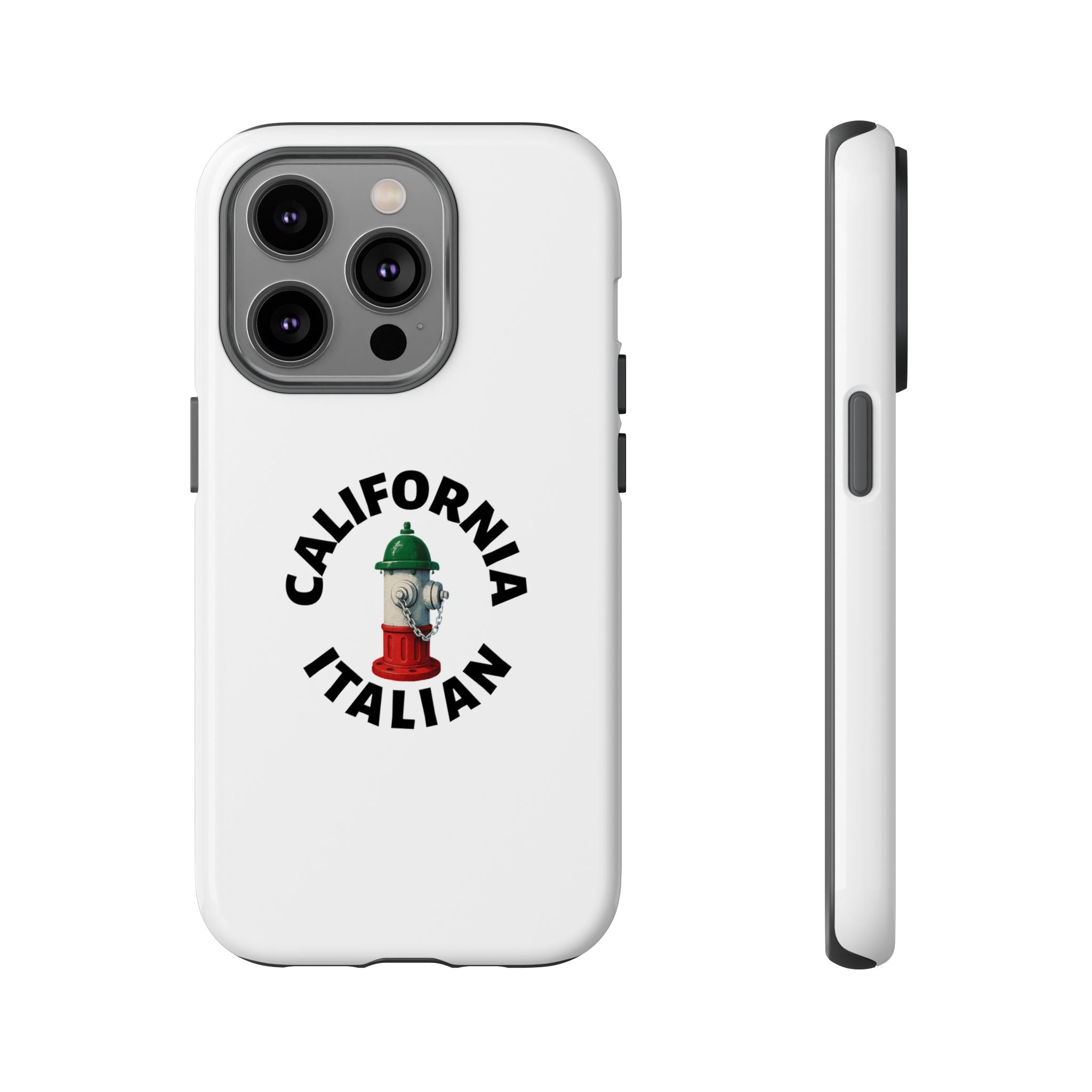 California Italian White Phone Case, Urban Style Phone Cover, Tough Smartphone Case, Gift for Italian Heritage, Fun Streetwear Accessories